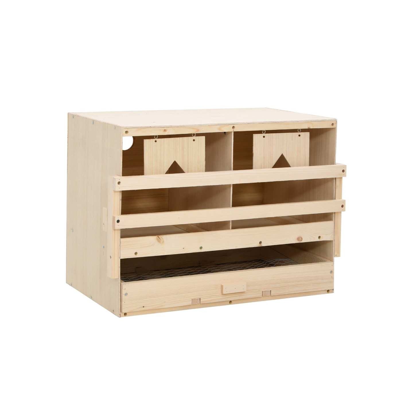 Pondoir 2 compartiments 63x40x45 cm bois de pin massif