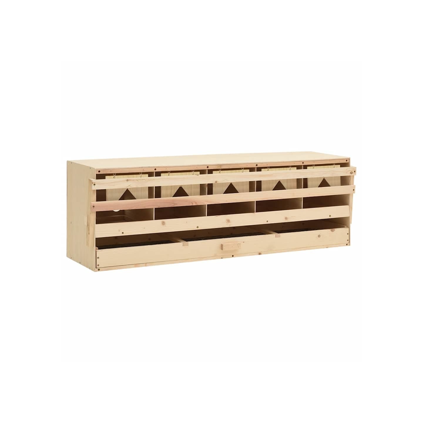 Pondoir 5 compartiments 117x33x38 cm bois de pin massif