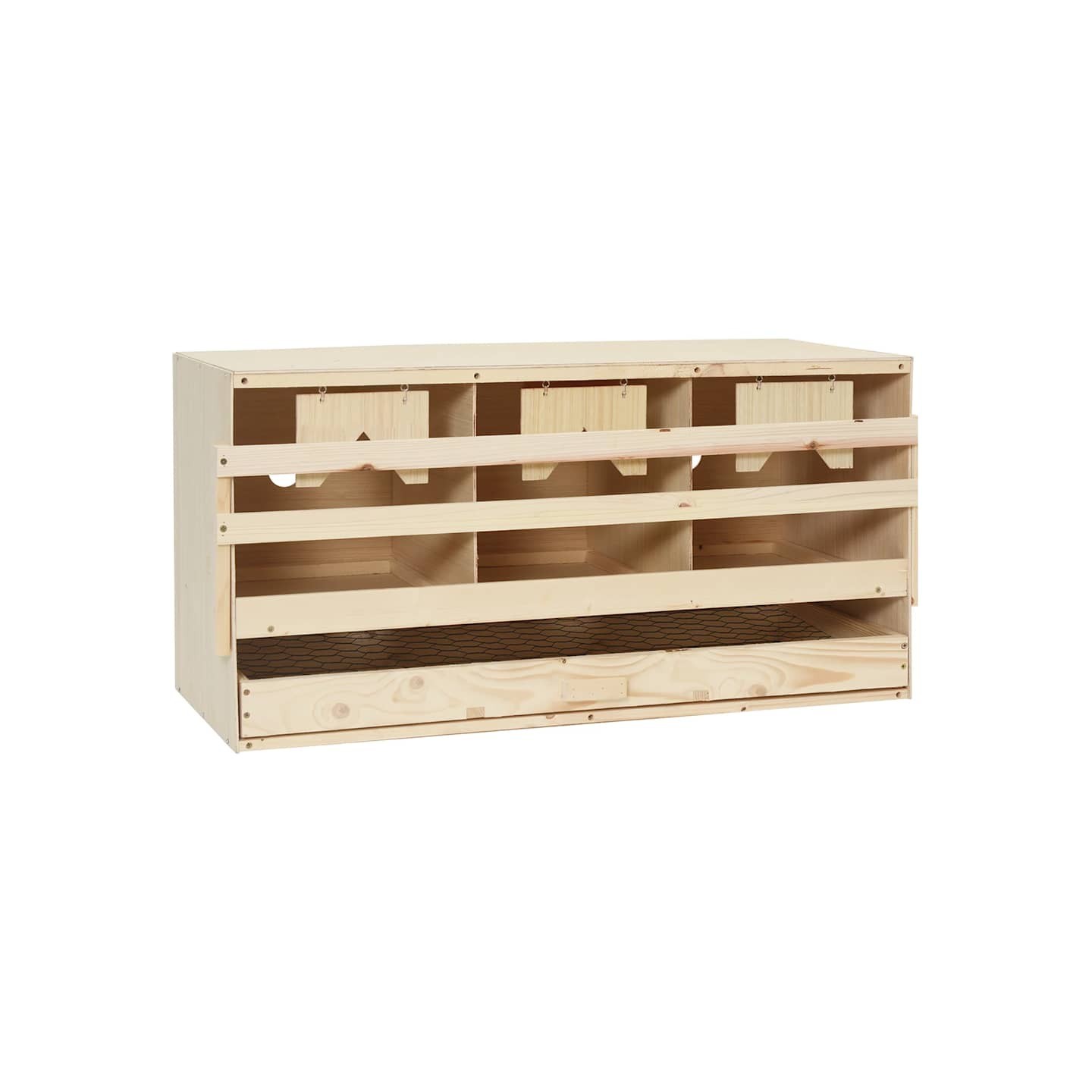 Pondoir 3 compartiments 72x33x38 cm bois de pin massif