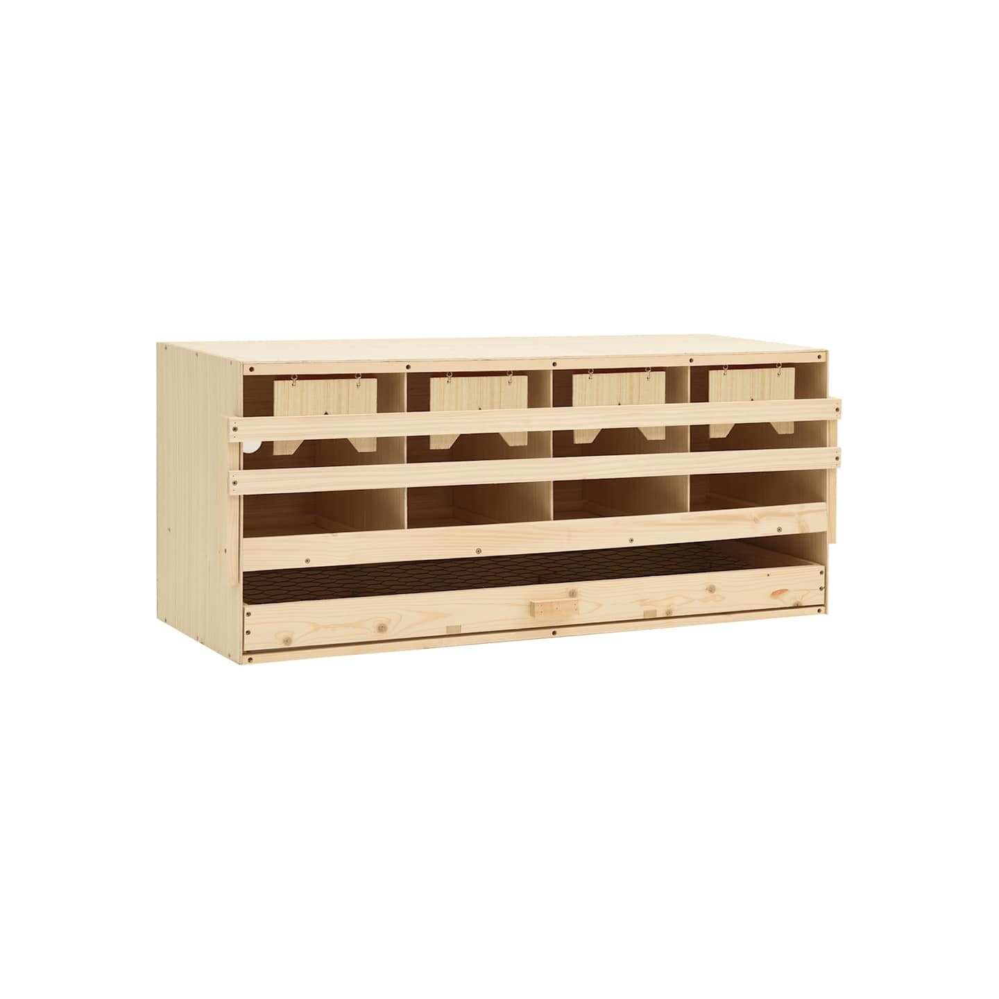 Pondoir 4 compartiments 106x40x45 cm bois de pin massif