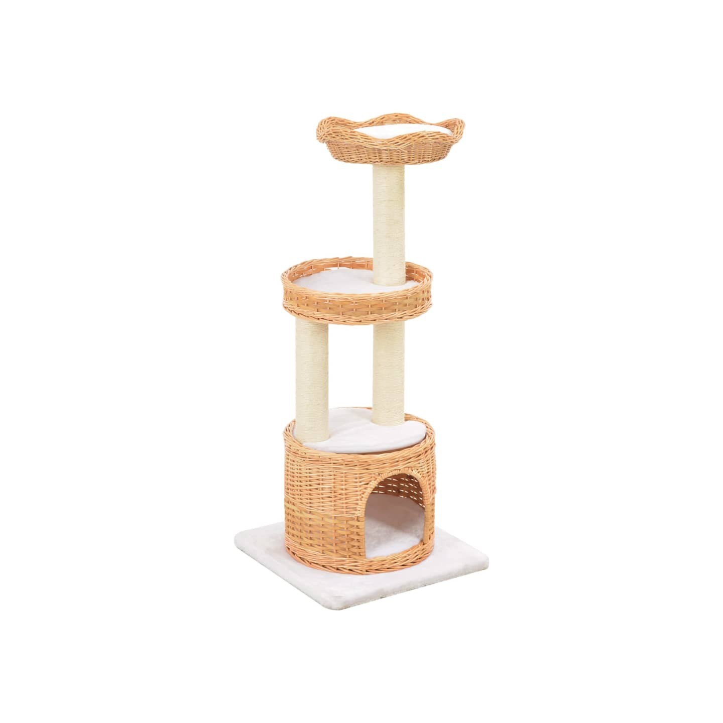 Arbre à chat avec griffoir en sisal Naturel Bois de saule