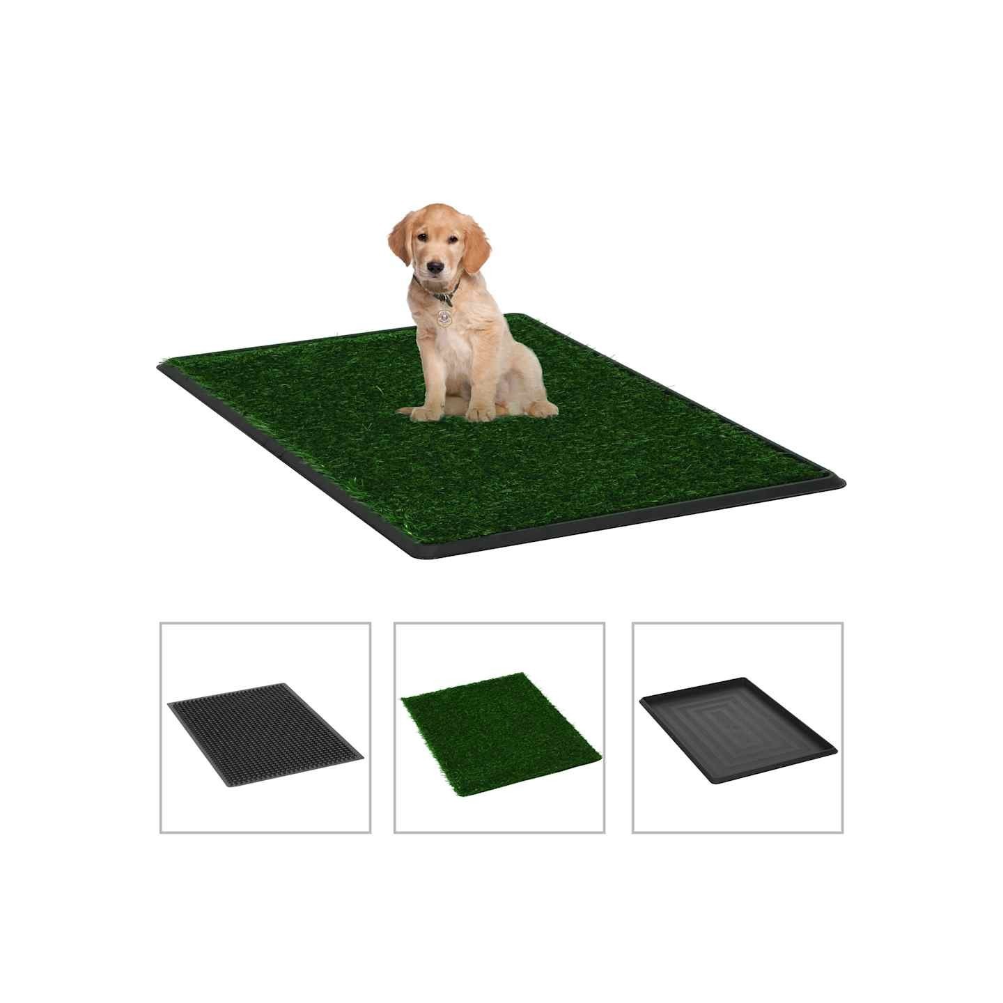 Toilette pour animaux avec plateau et gazon artificiel Vert WC