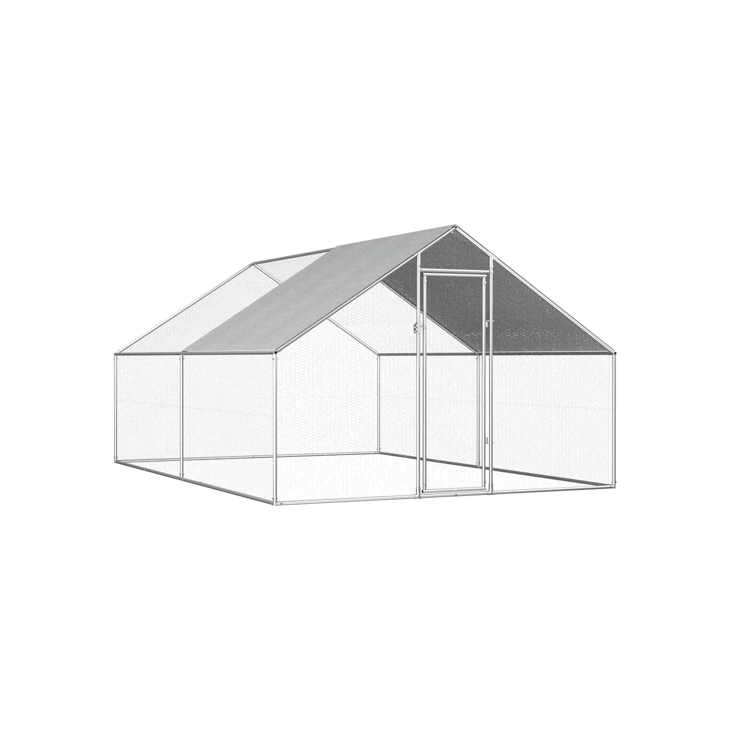 Poulailler d'extérieur 2,75 x 4 x 1,92 m Acier galvanisé