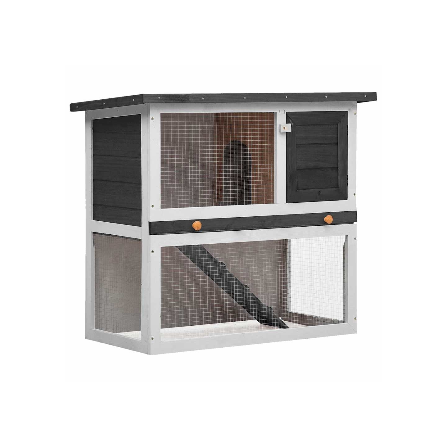 Clapier d'extérieur 1 porte Gris Bois