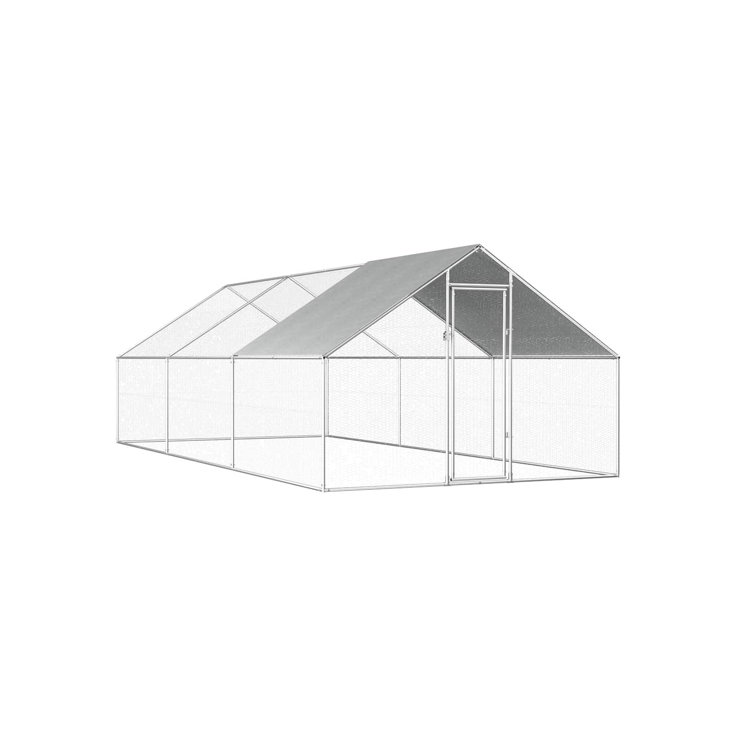 Poulailler d'extérieur 2,75 x 6 x 1,92 m Acier galvanisé