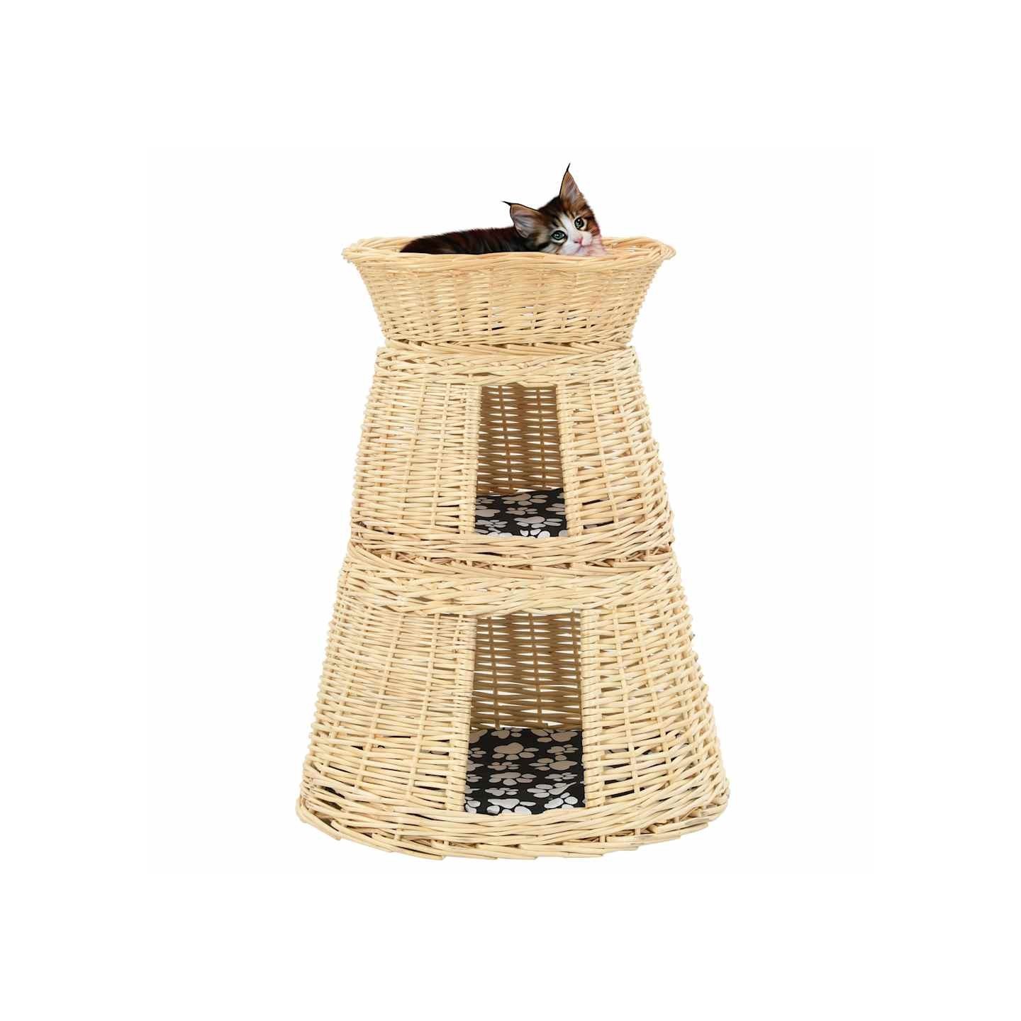 Ensemble de panier pour chats 3 pcs avec coussins 47x34x60 cm