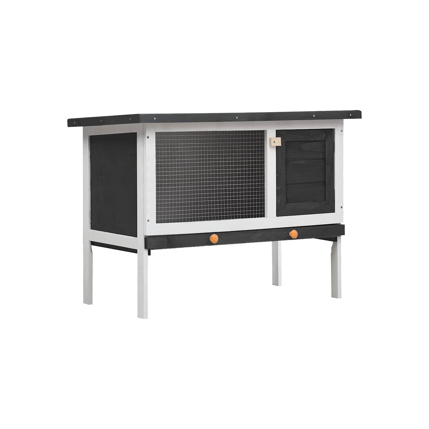 Clapier d'extérieur 1 niveau Gris Bois