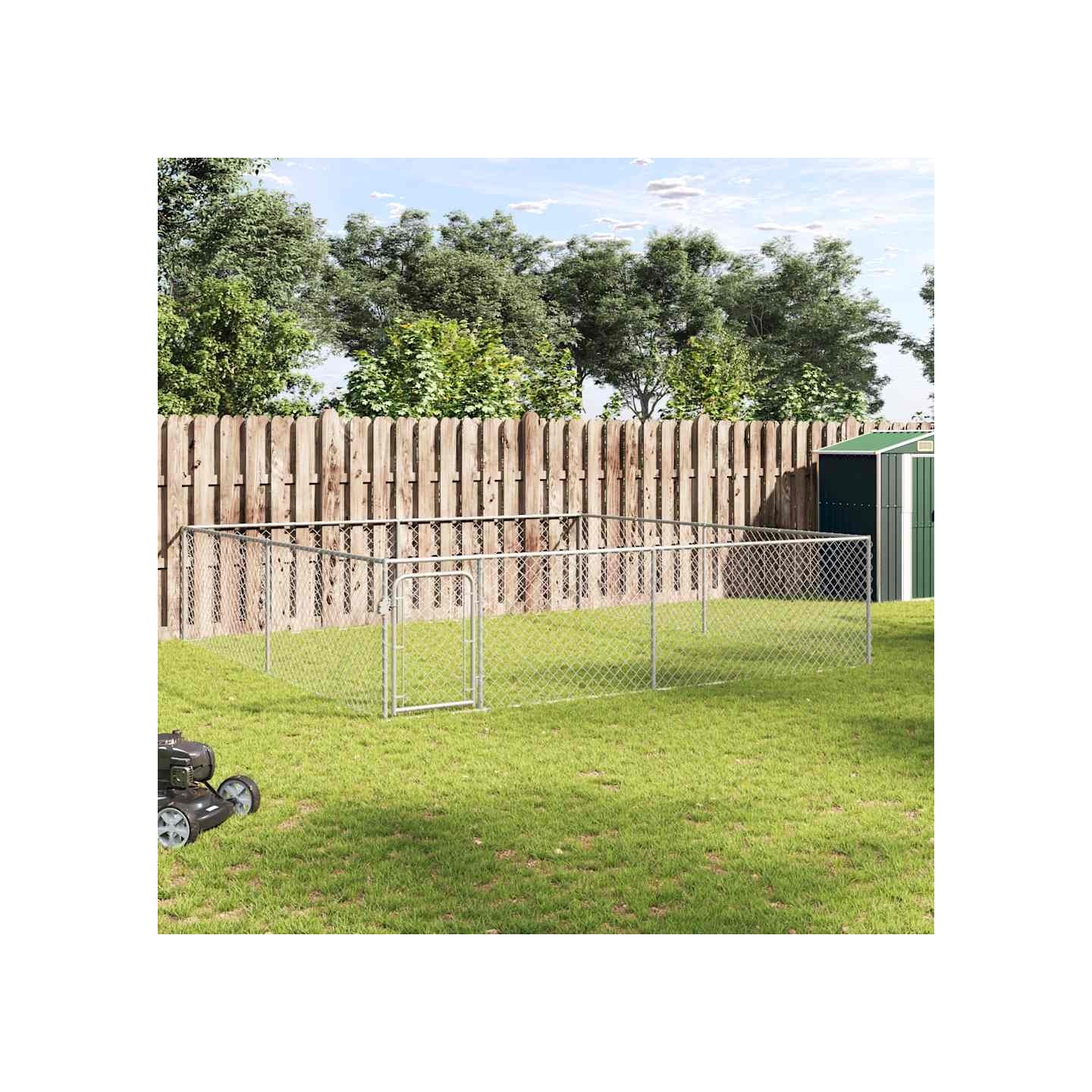 Chenil extérieur pour chiens Acier galvanisé 4x4x1 m