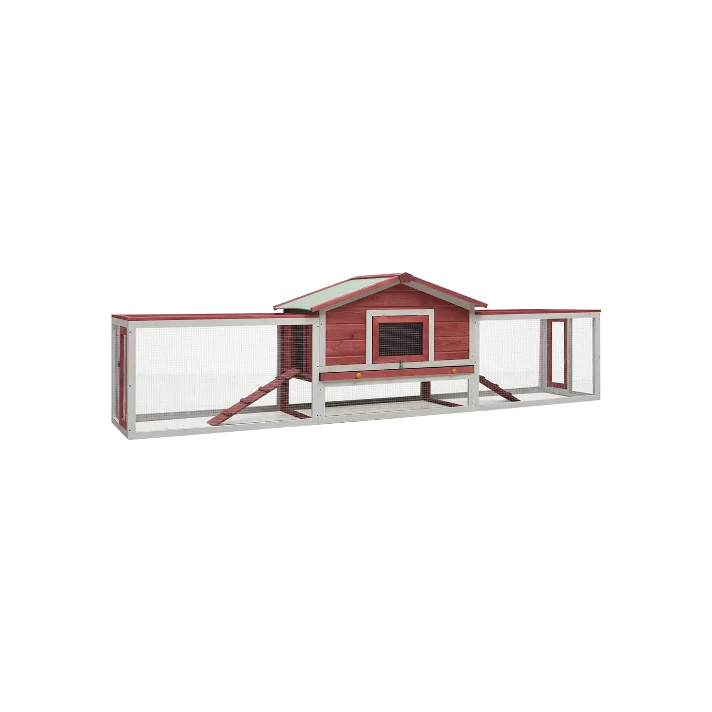 Clapier Rouge 310x70x87 cm Pin massif et sapin