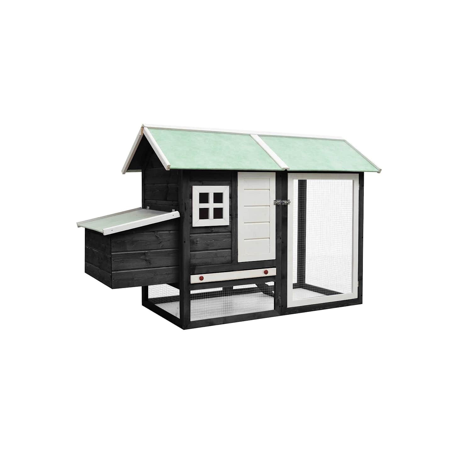 Poulailler Gris 170x81x110 cm Bois de pin massif et sapin