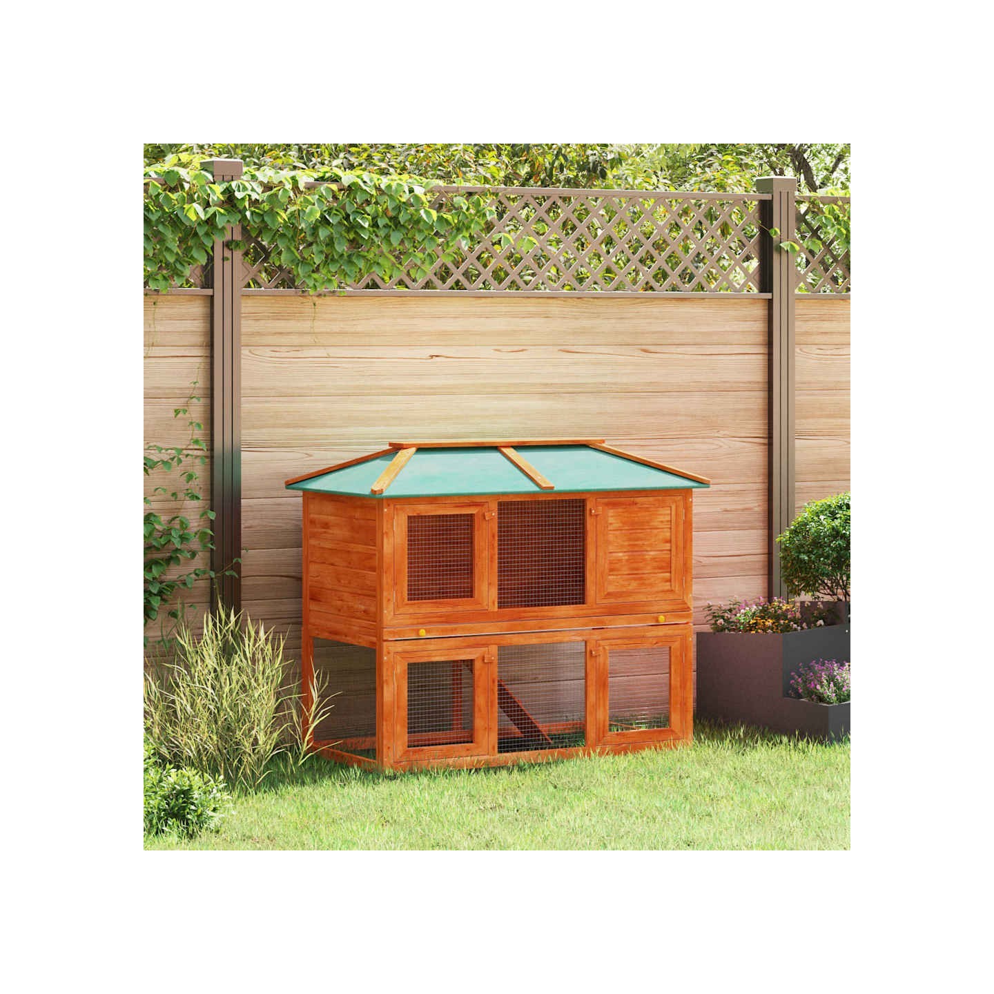 Cage double pour animaux Bois