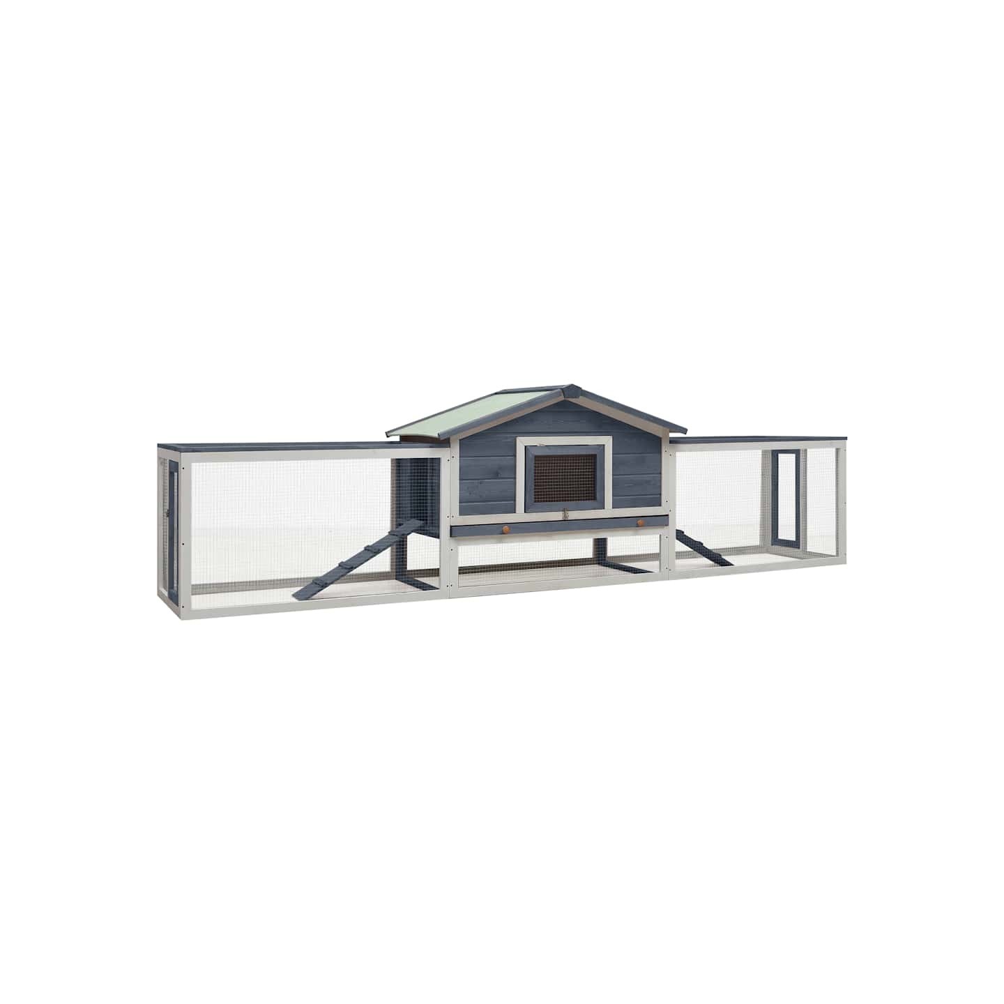 Clapier Gris 310x70x87 cm Pin massif et sapin