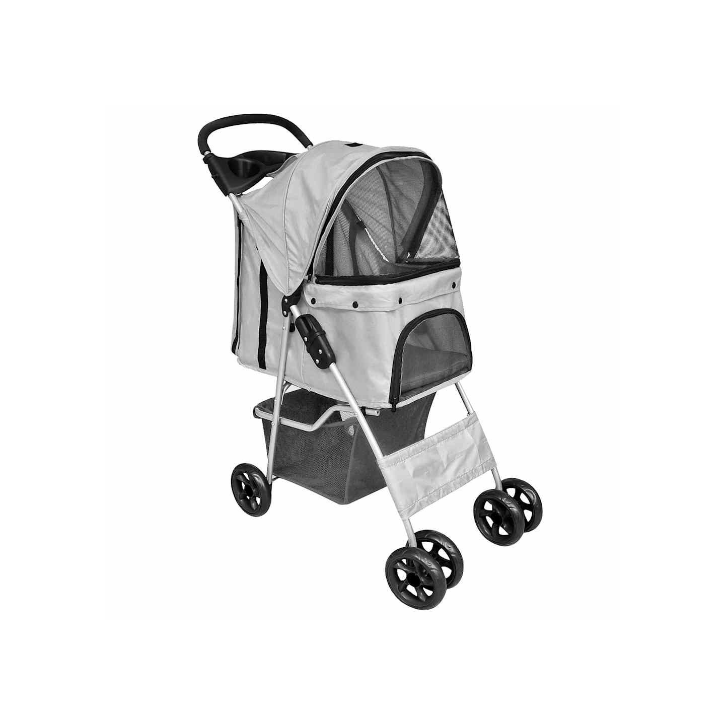 Poussette pliable pour chiens/chats Gris
