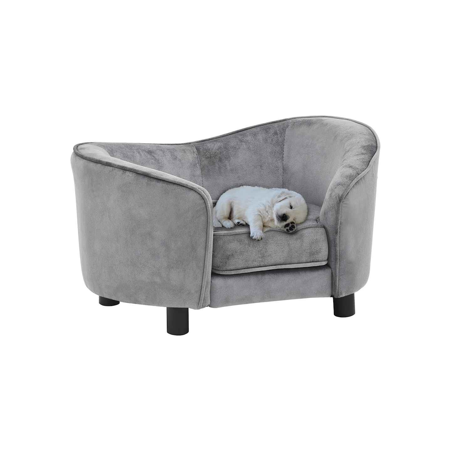 Canapé pour chien Gris 69x49x40 cm Peluche