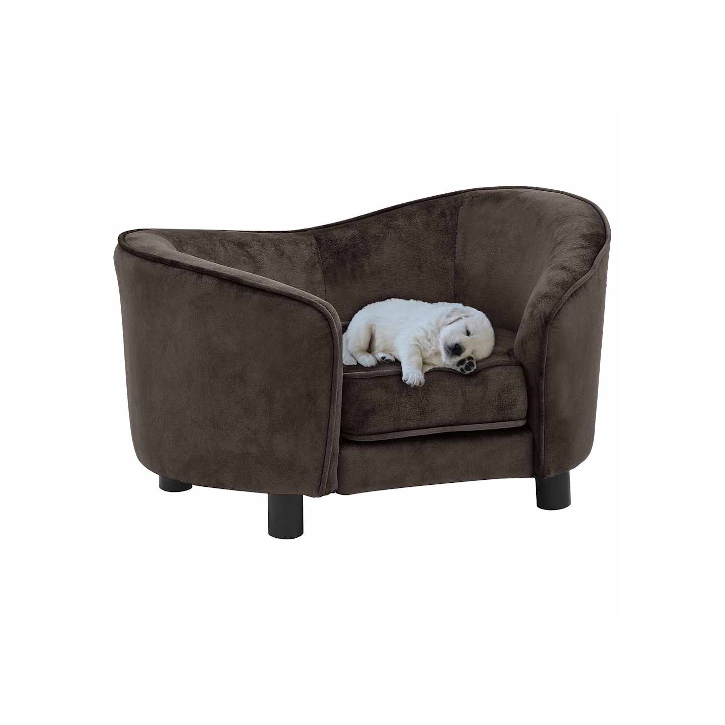Canapé pour chien Marron 69x49x40 cm Peluche