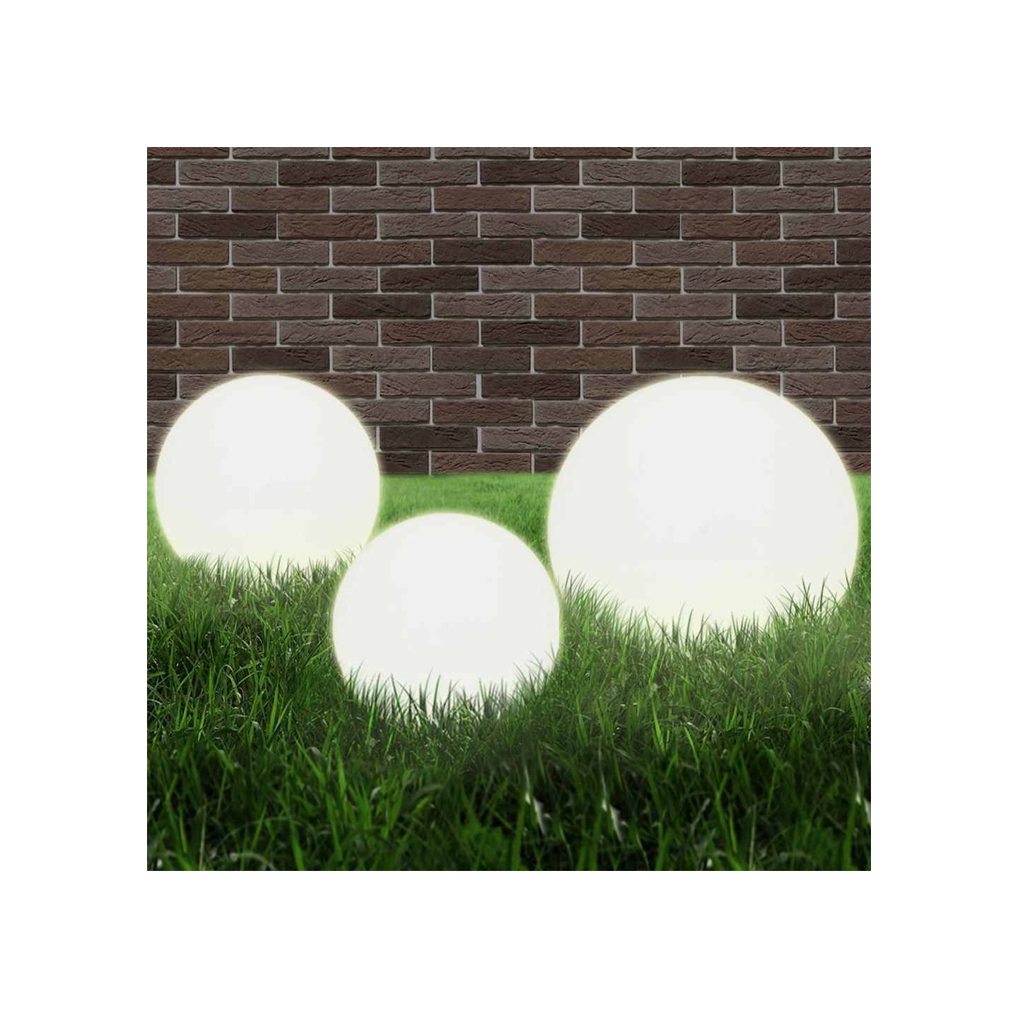 Jeu de lampe boule à LED 3 pcs PMMA sphérique 20/30/40 cm