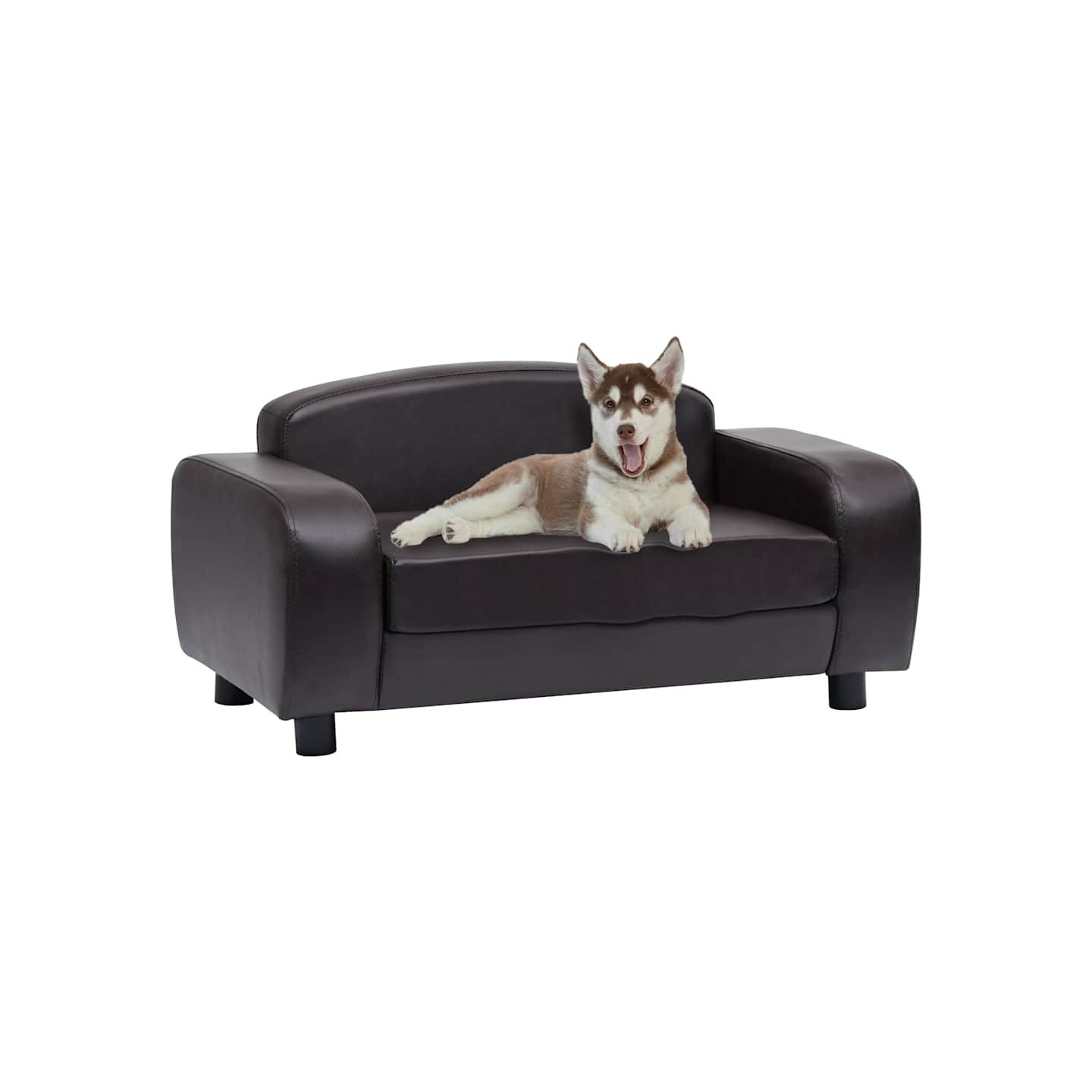 Canapé pour chien Marron 80x50x40 cm Similicuir