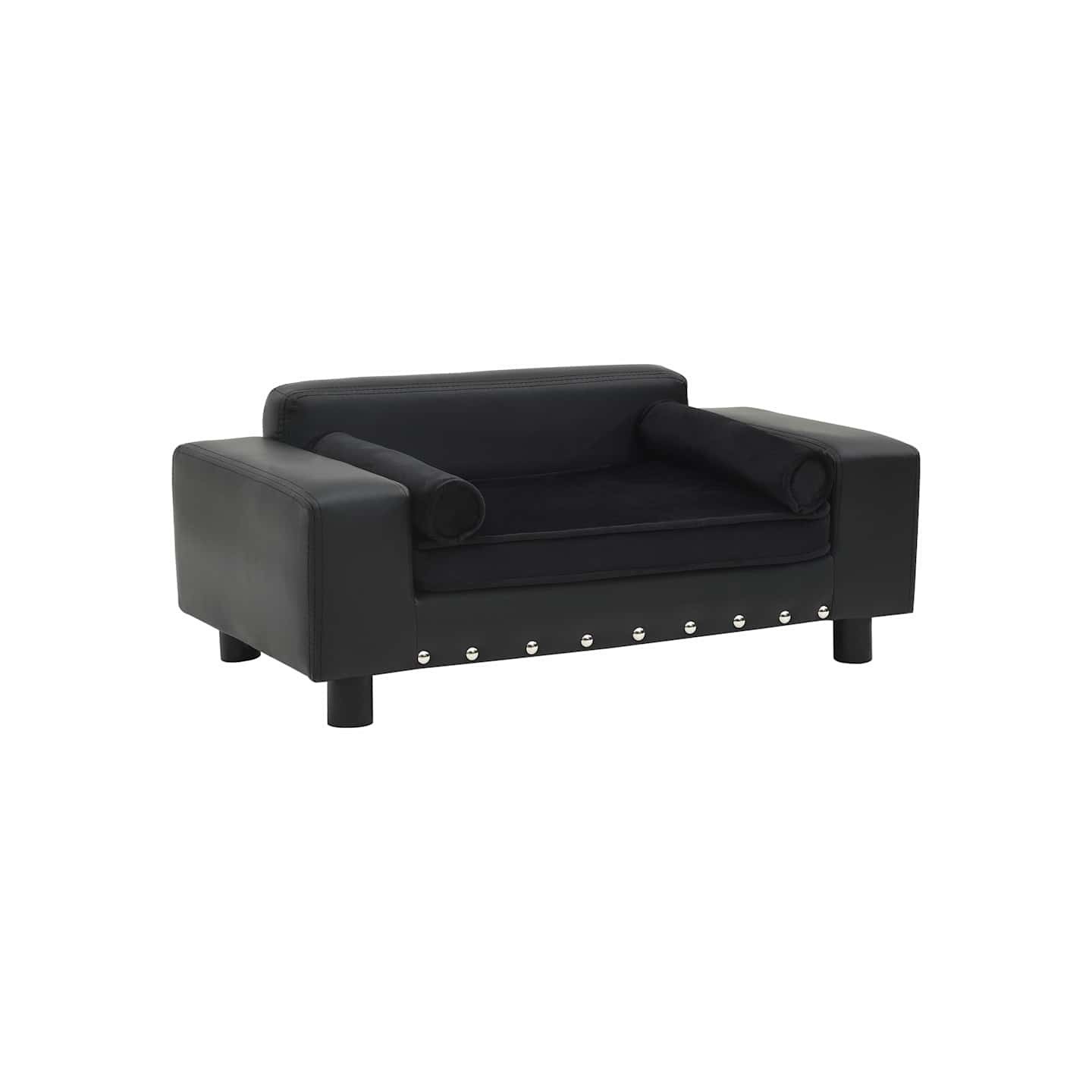 Canapé pour chien Noir 81x43x31 cm Peluche et similicuir