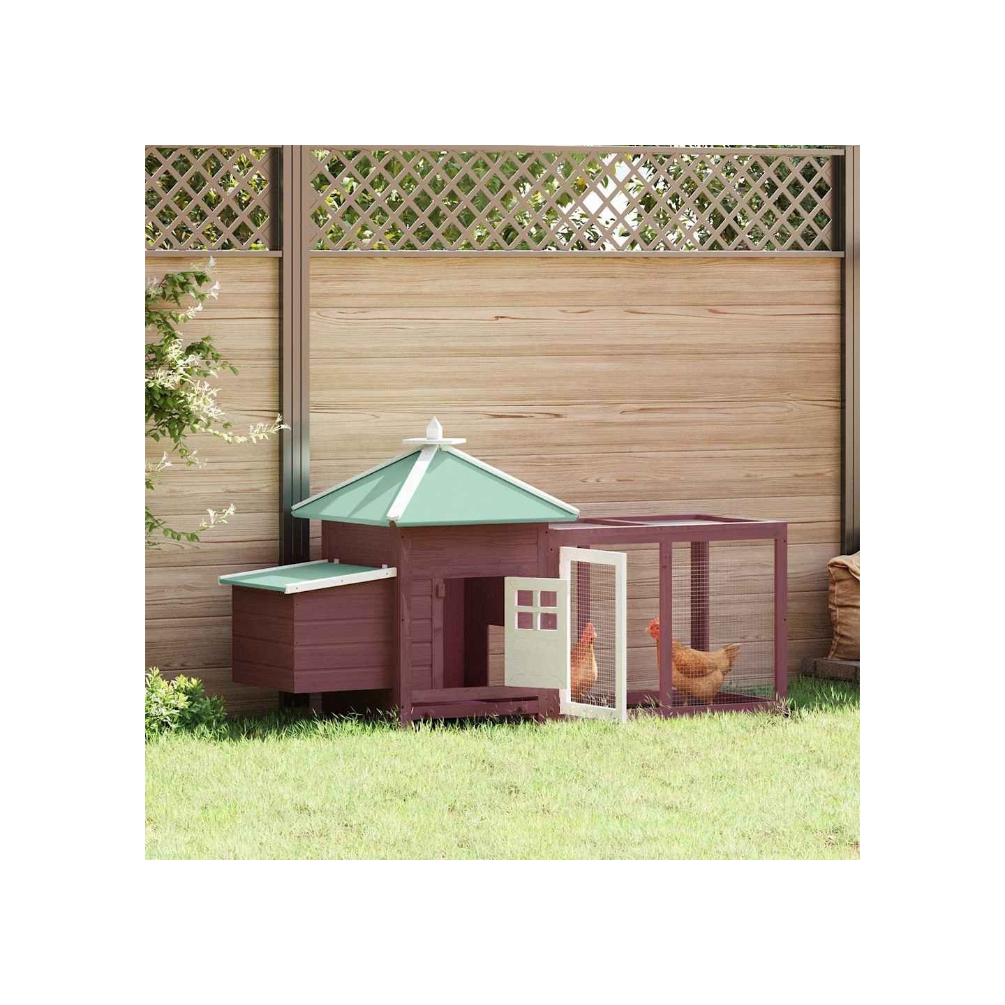 Poulailler avec nichoir Moka 190x72x102 cm Bois de sapin massif