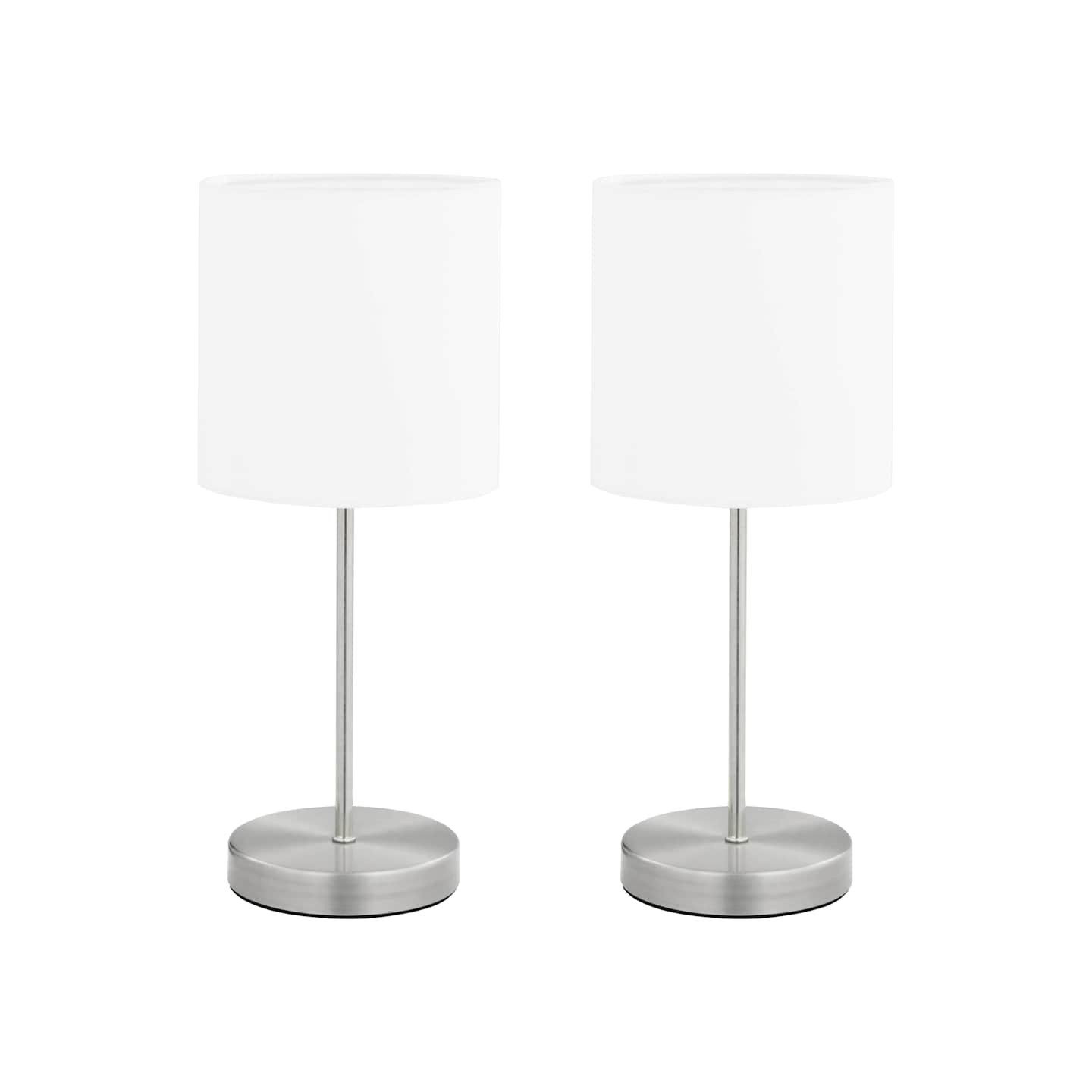Lampes de table 2 pcs Bouton tactile Blanc E14