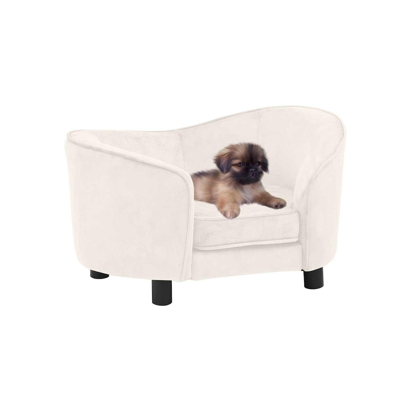 Canapé pour chien Crème 69x49x40 cm Peluche