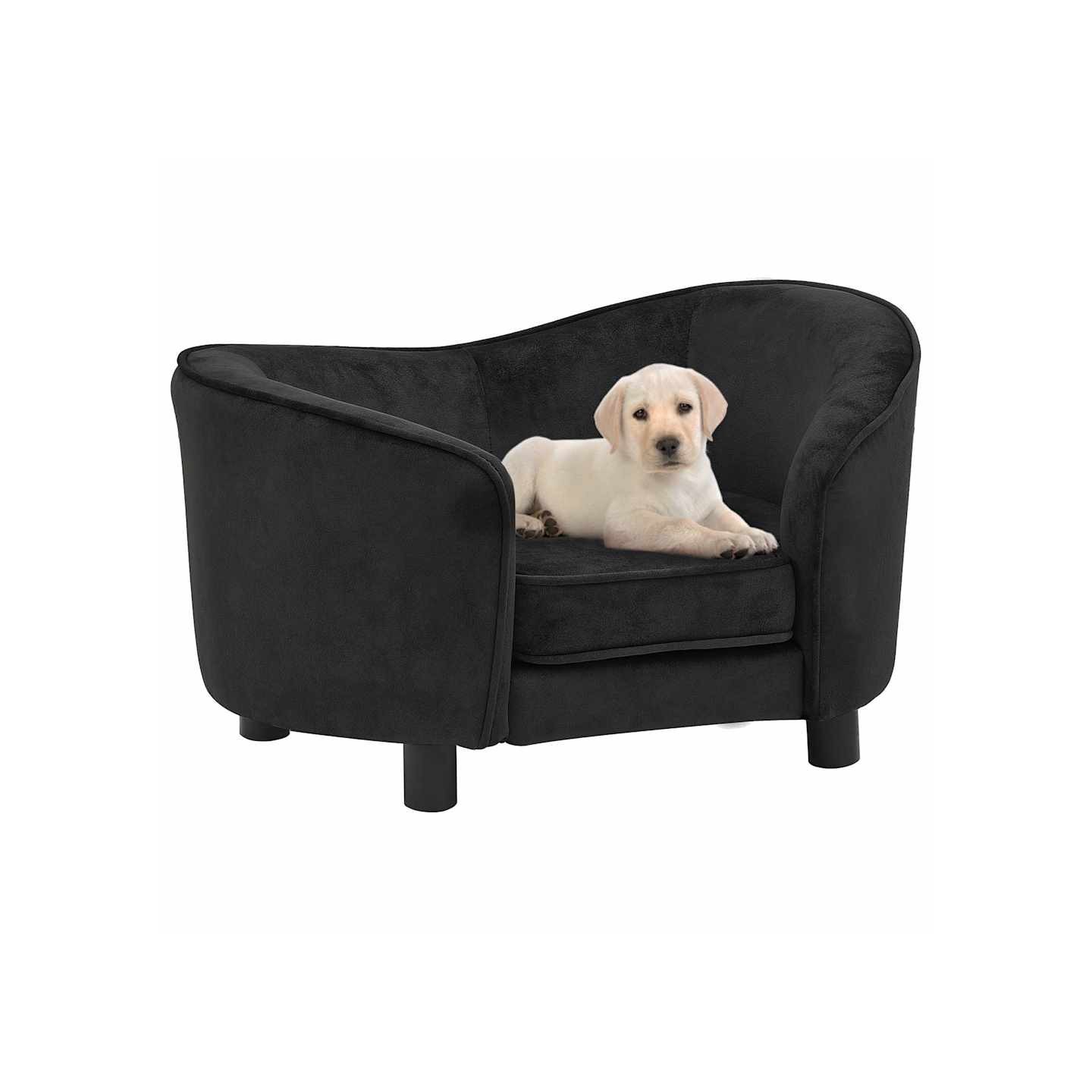Canapé pour chien Noir 69x49x40 cm Peluche