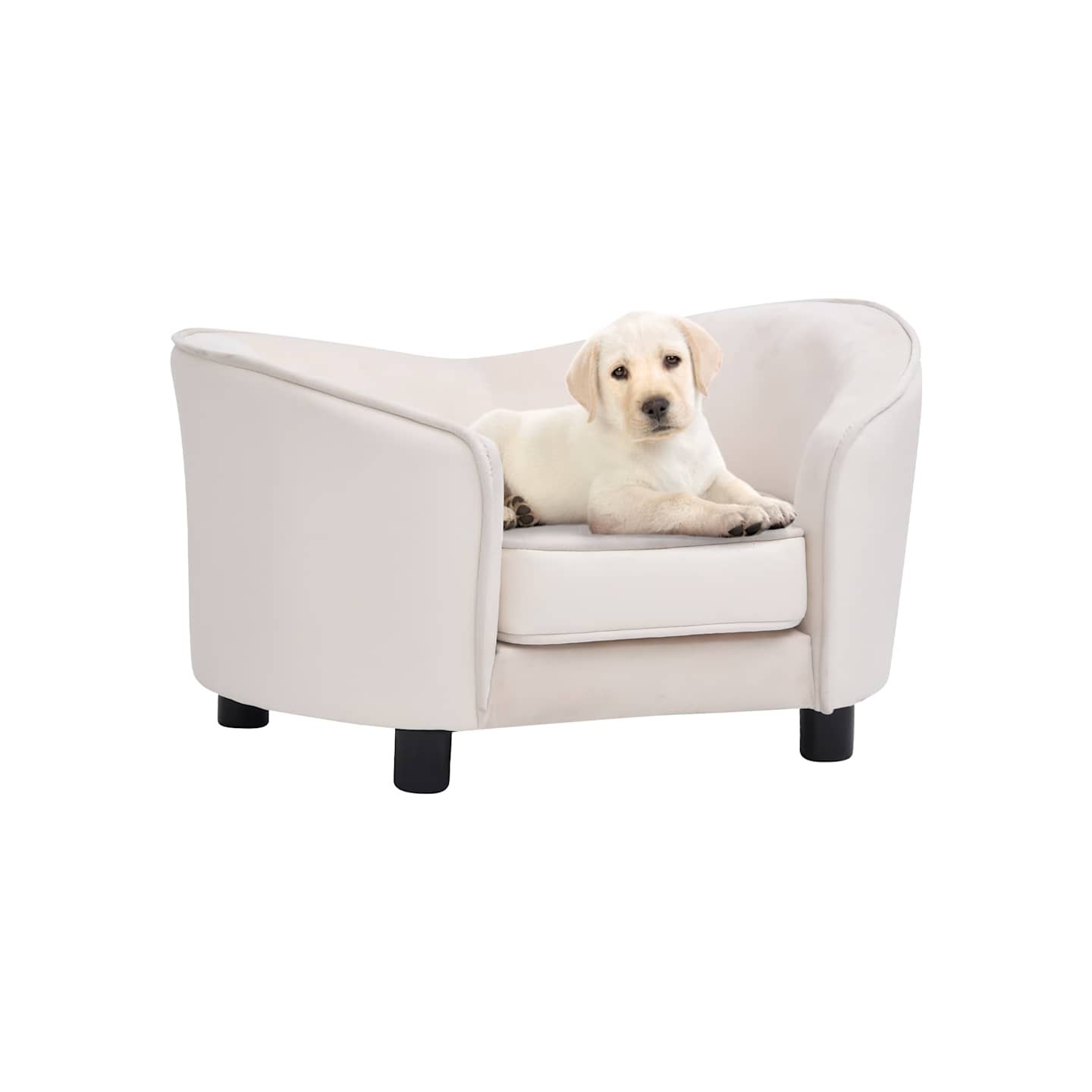 Canapé pour chien Crème 69x49x40 cm Peluche et similicuir
