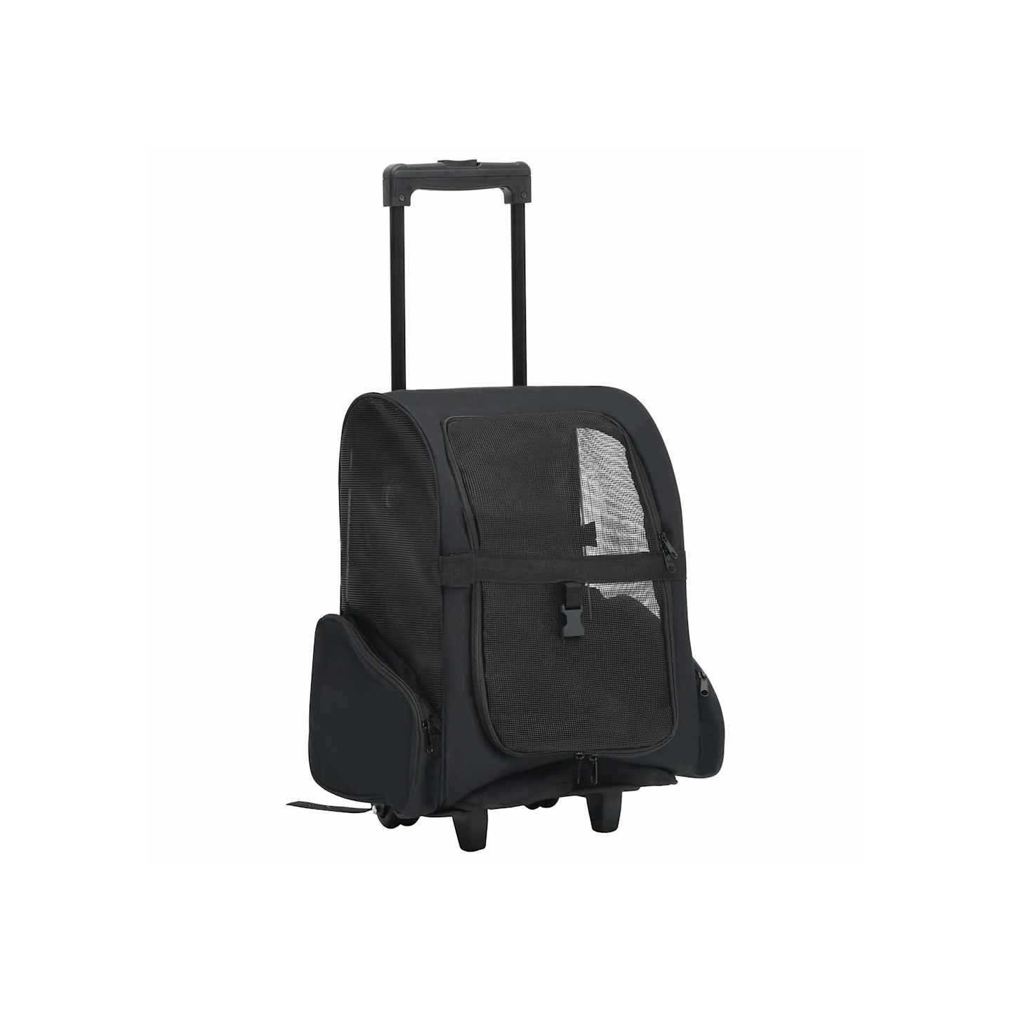 Chariot polyvalent pliable pour animaux de compagnie noir