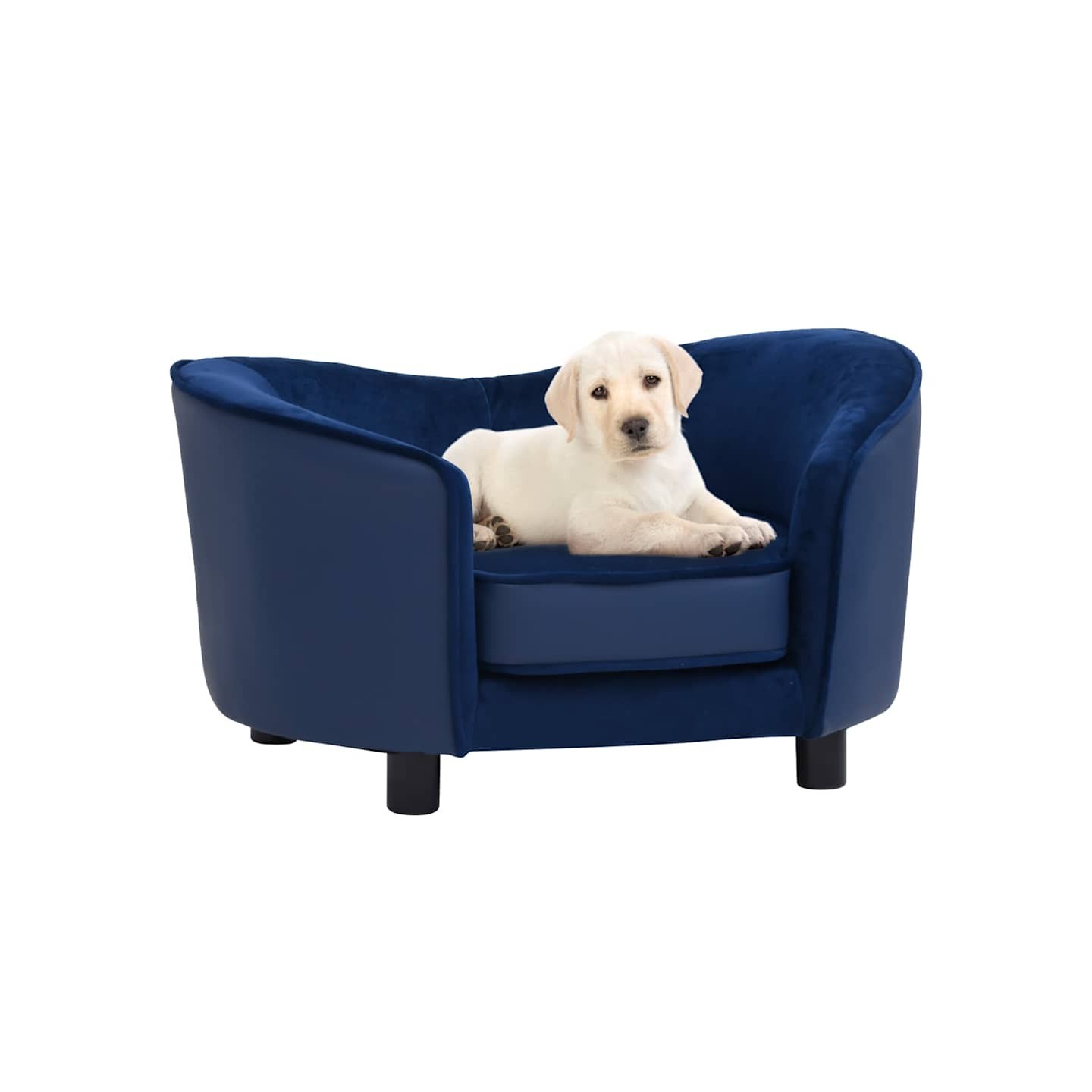 Canapé pour chien Bleu 69x49x40 cm Peluche et similicuir