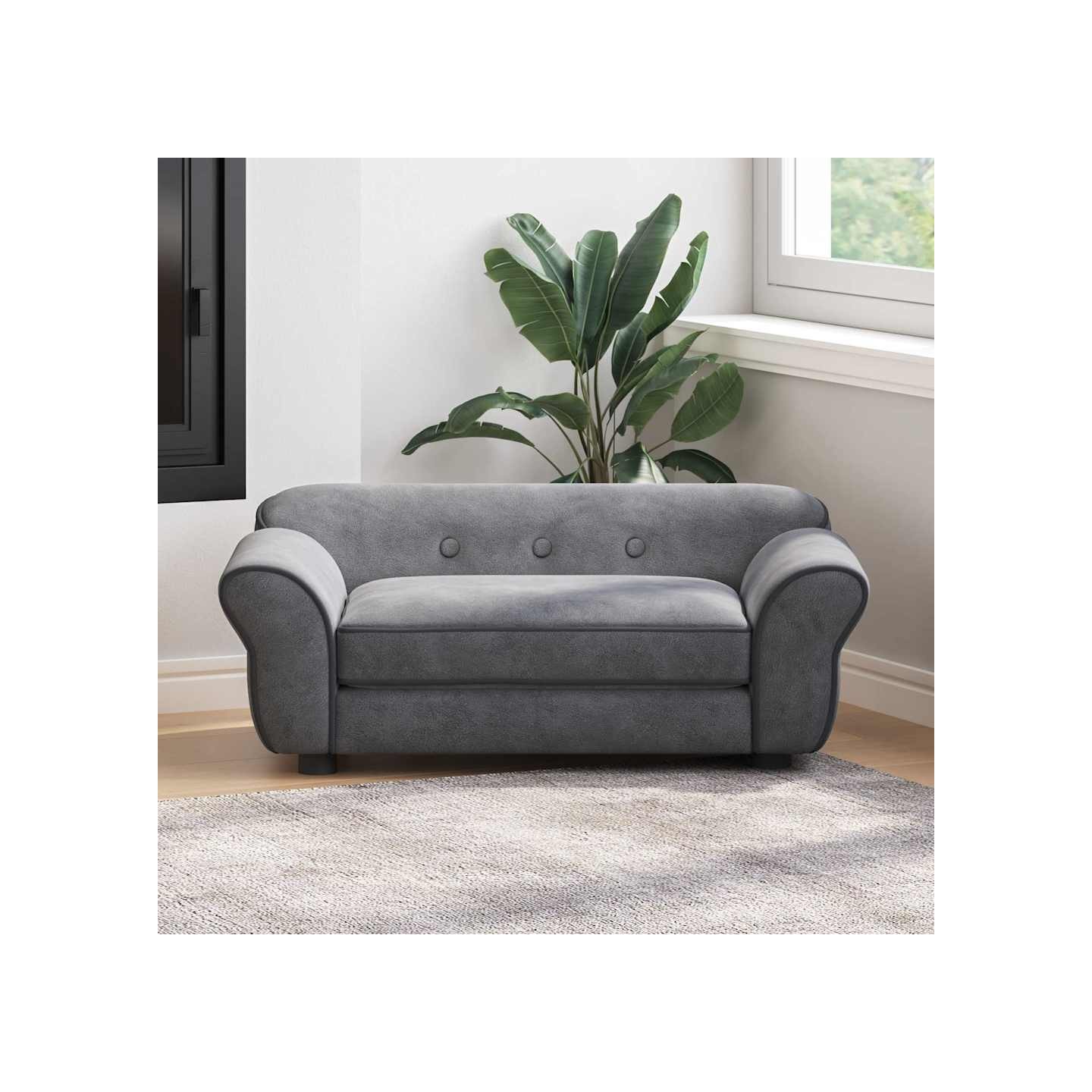 Canapé pour chien Gris foncé 72x45x30 cm Peluche