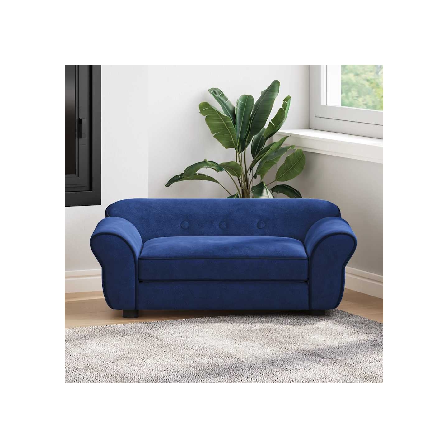 Canapé pour chien Bleu 72x45x30 cm Peluche