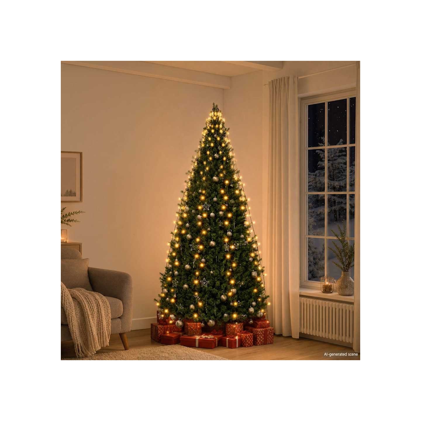 Guirlande lumineuse filet d'arbre de Noël 250 LED 250 cm
