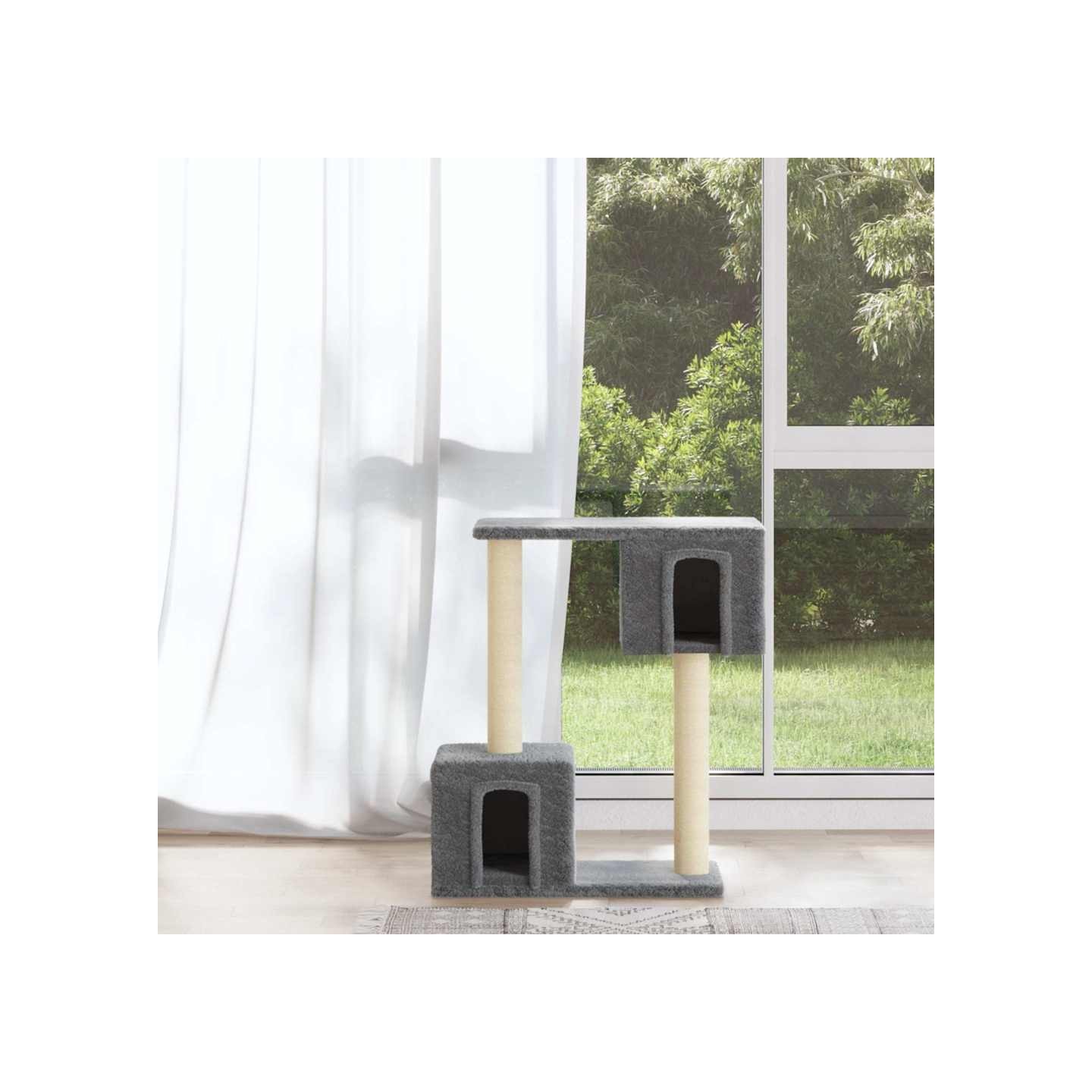 Arbre à chat avec griffoirs en sisal Gris clair 60 cm