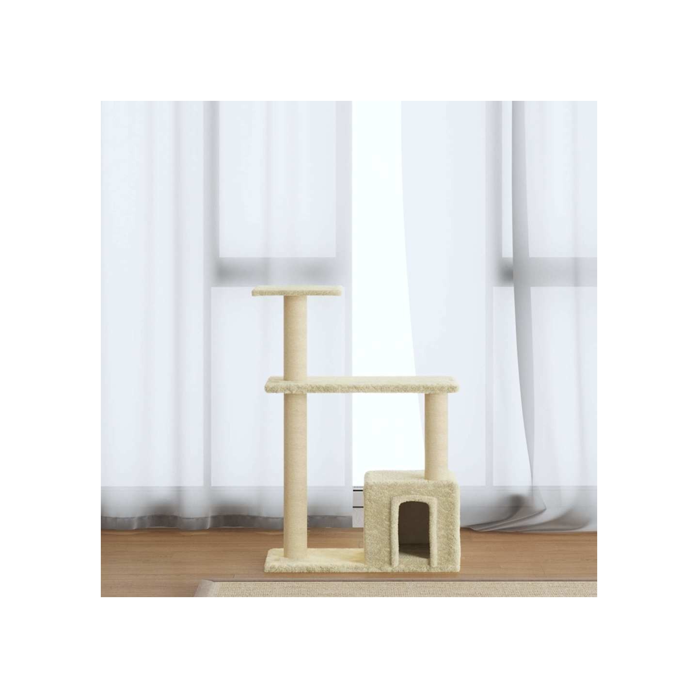 Arbre à chat avec griffoirs en sisal Crème 70 cm