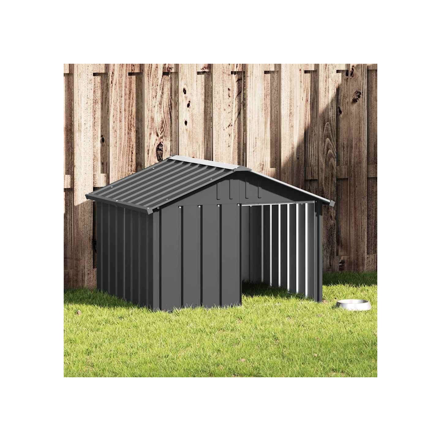 Niche pour chien Anthracite 116,5x103x81,5 cm Acier galvanisé