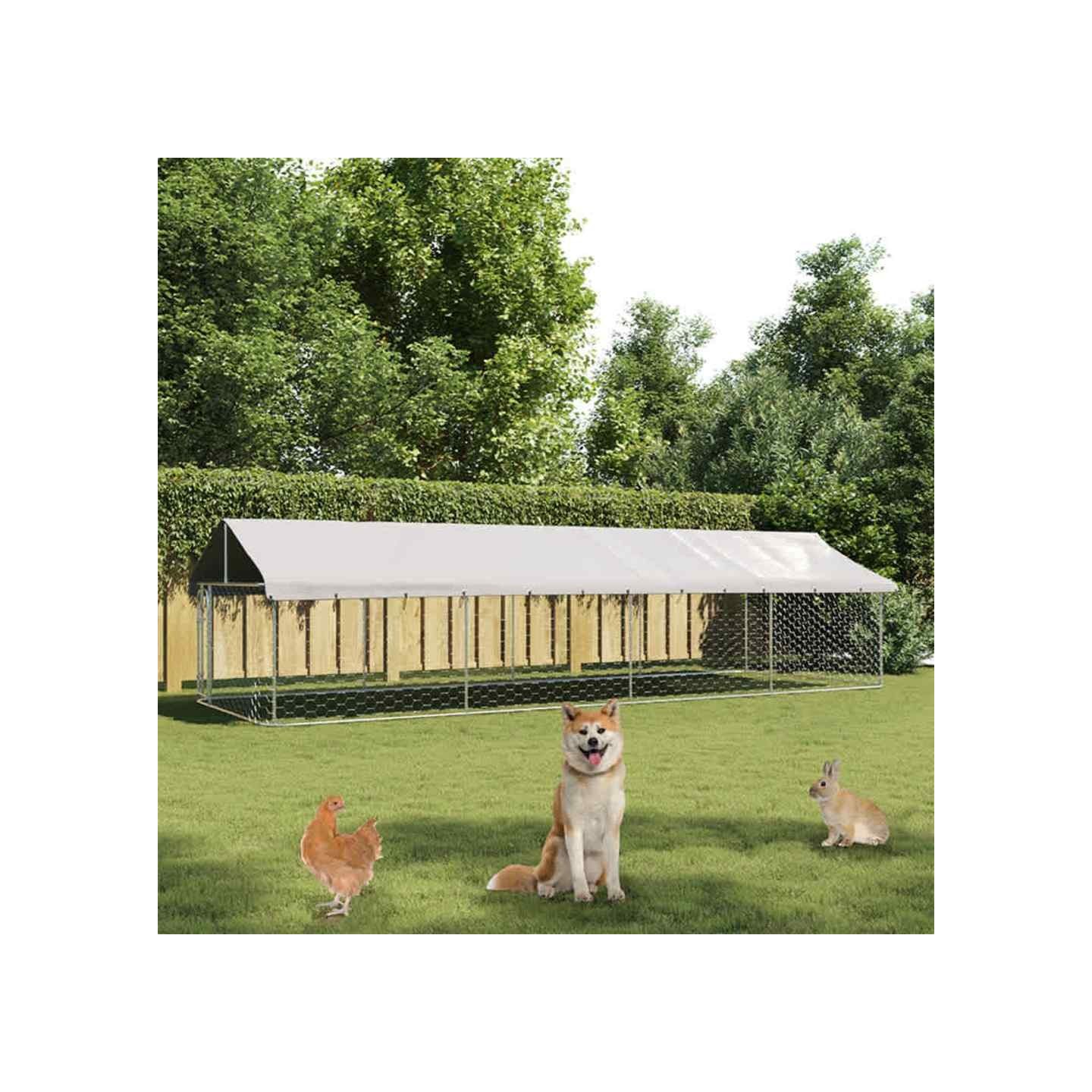 Chenil extérieur avec toit 600x200x150 cm