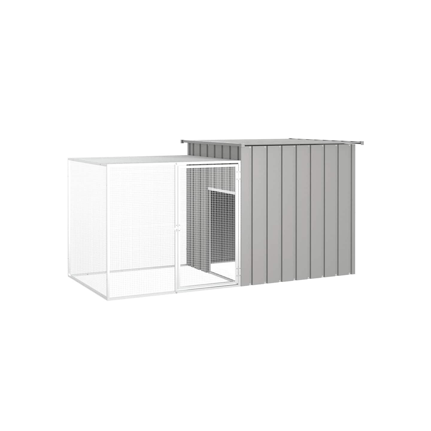 Cage pour poules Gris 200x91x100 cm Acier galvanisé