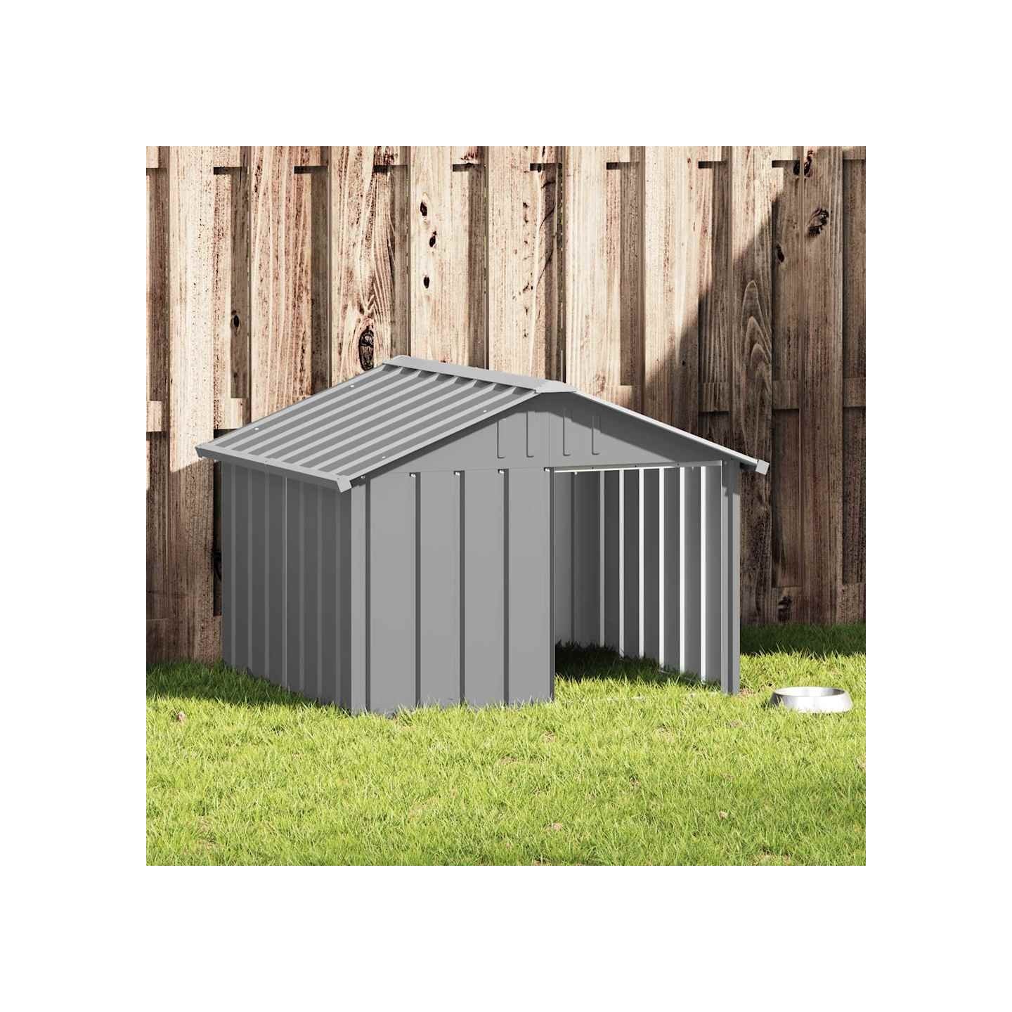 Niche pour chien Gris 116,5x103x81,5 cm Acier galvanisé