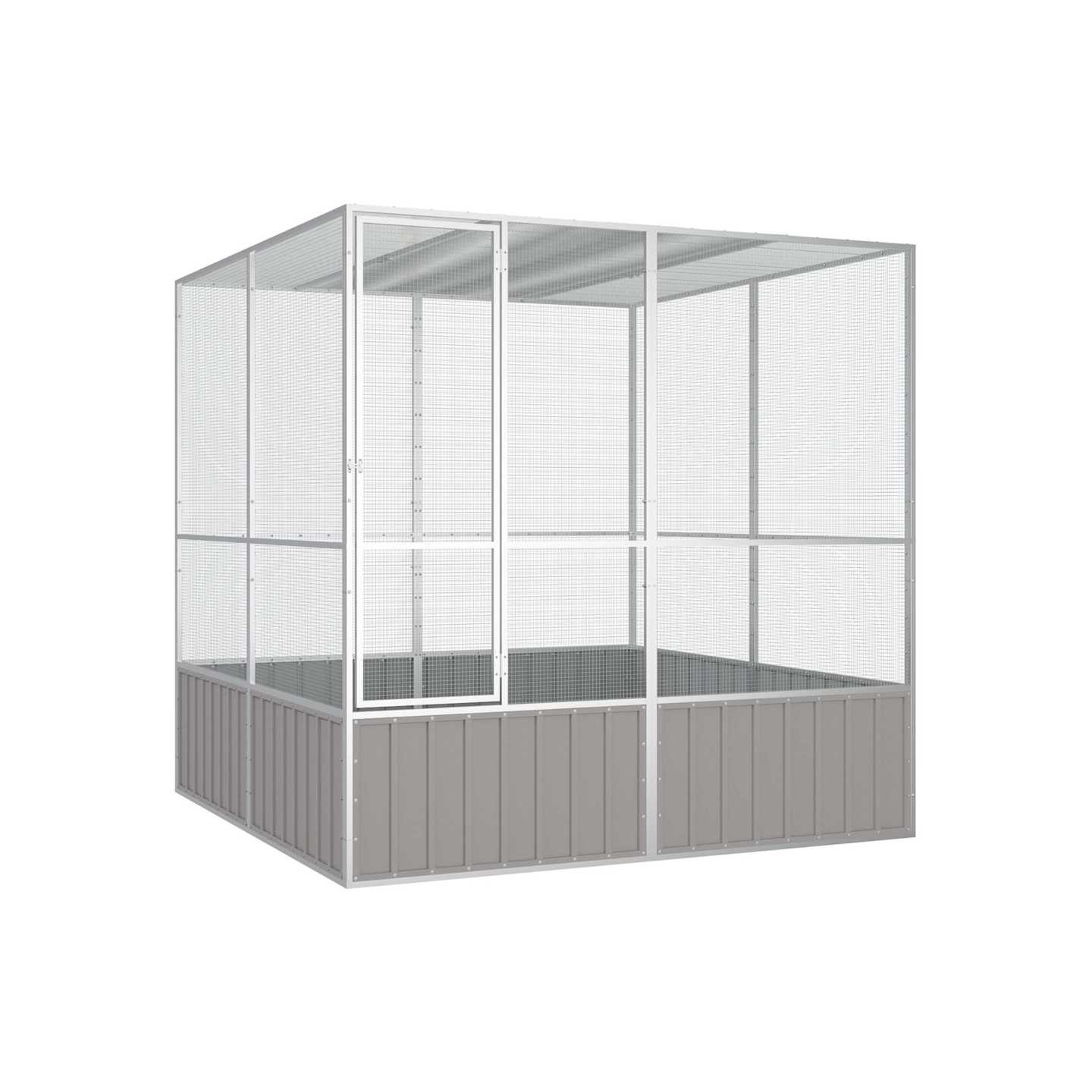 Cage à oiseaux Gris 213,5x217,5x211,5 cm Acier galvanisé