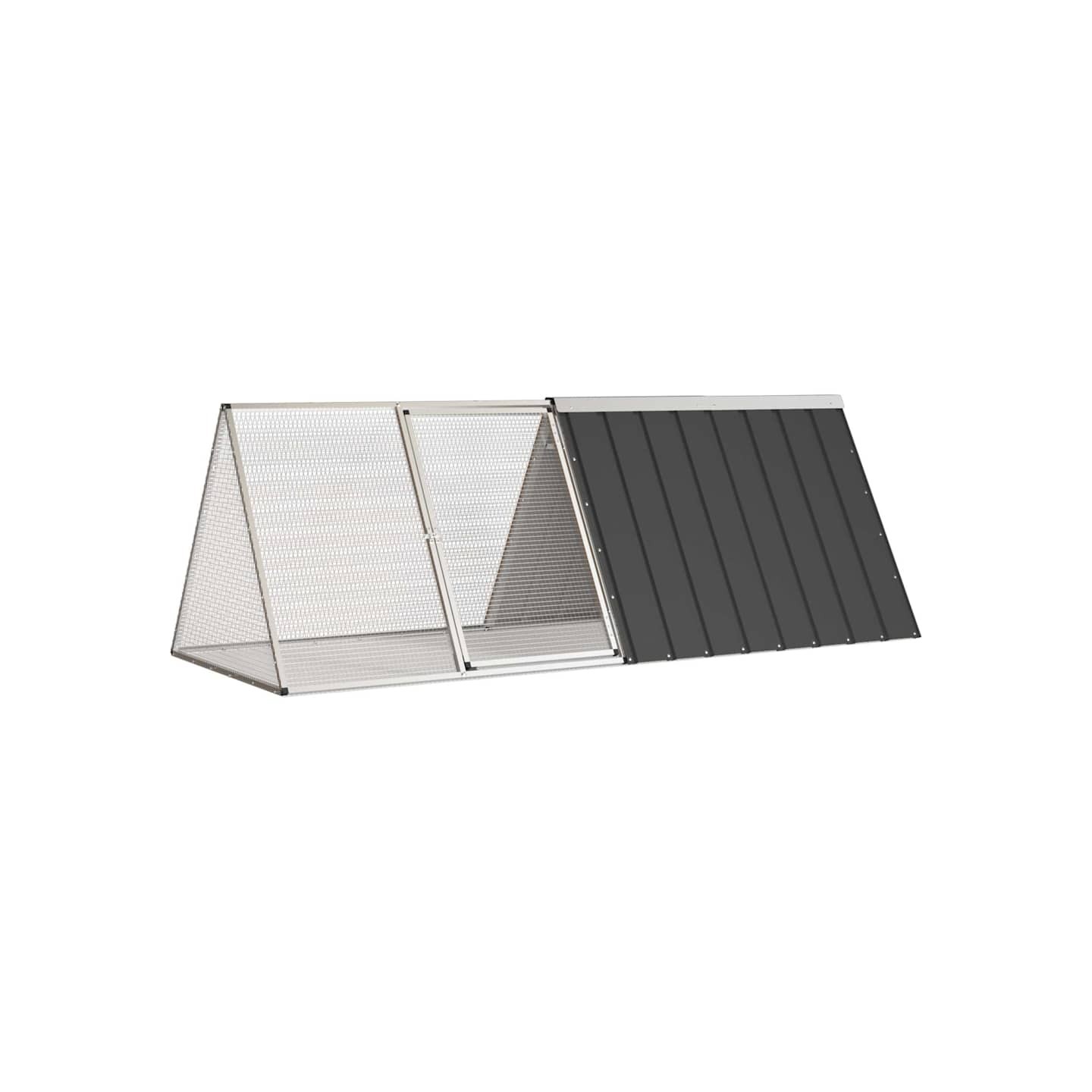 Cage pour lapin Anthracite 201,5x80,5x71 cm Acier galvanisé