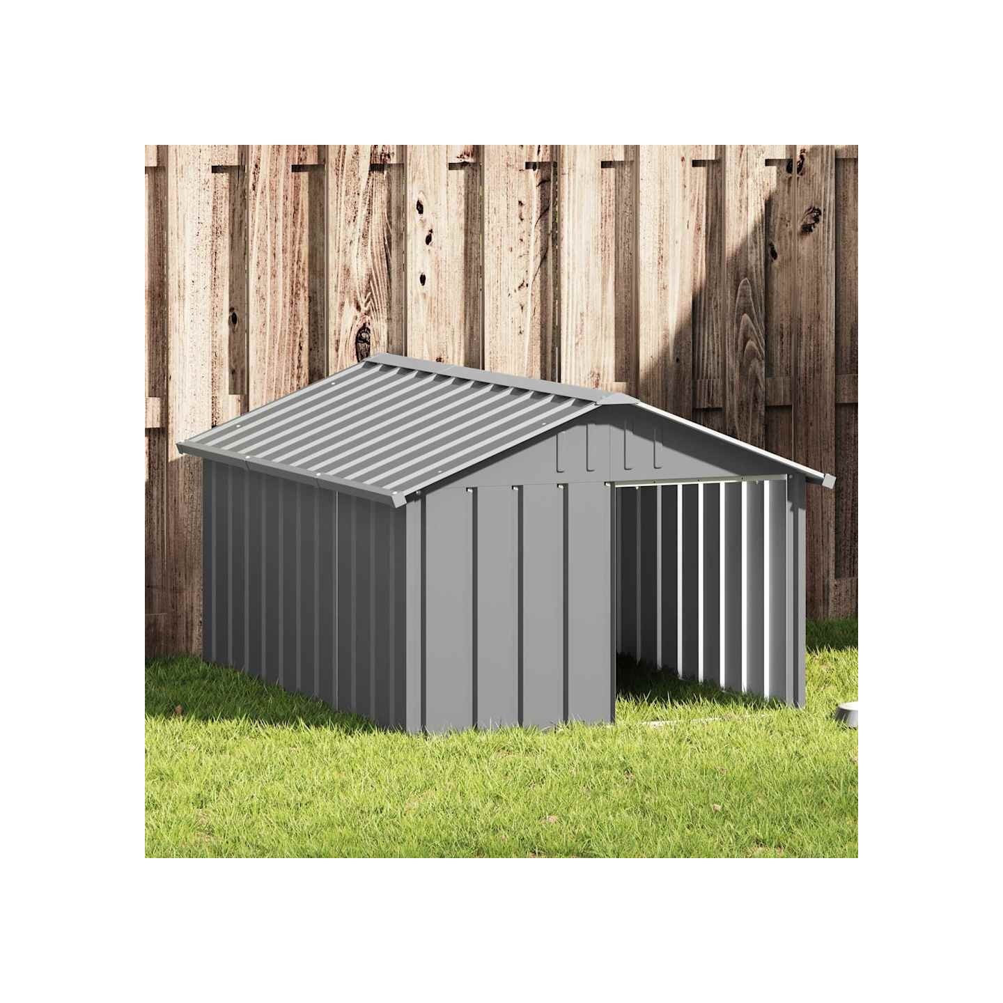 Niche pour chien Gris 116,5x153x81,5 cm Acier galvanisé