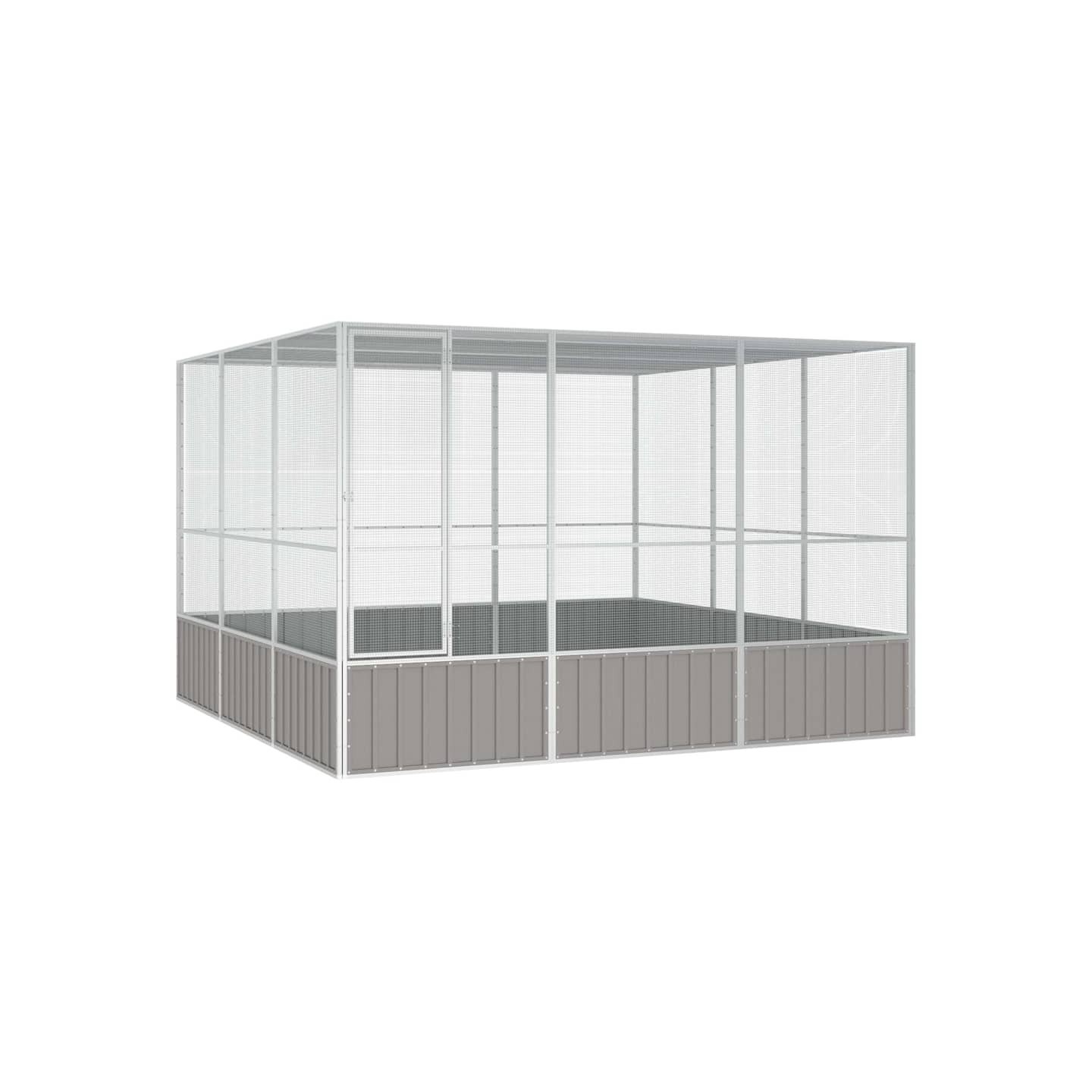 Cage à oiseaux Gris 302,5x324,5x211,5 cm Acier galvanisé