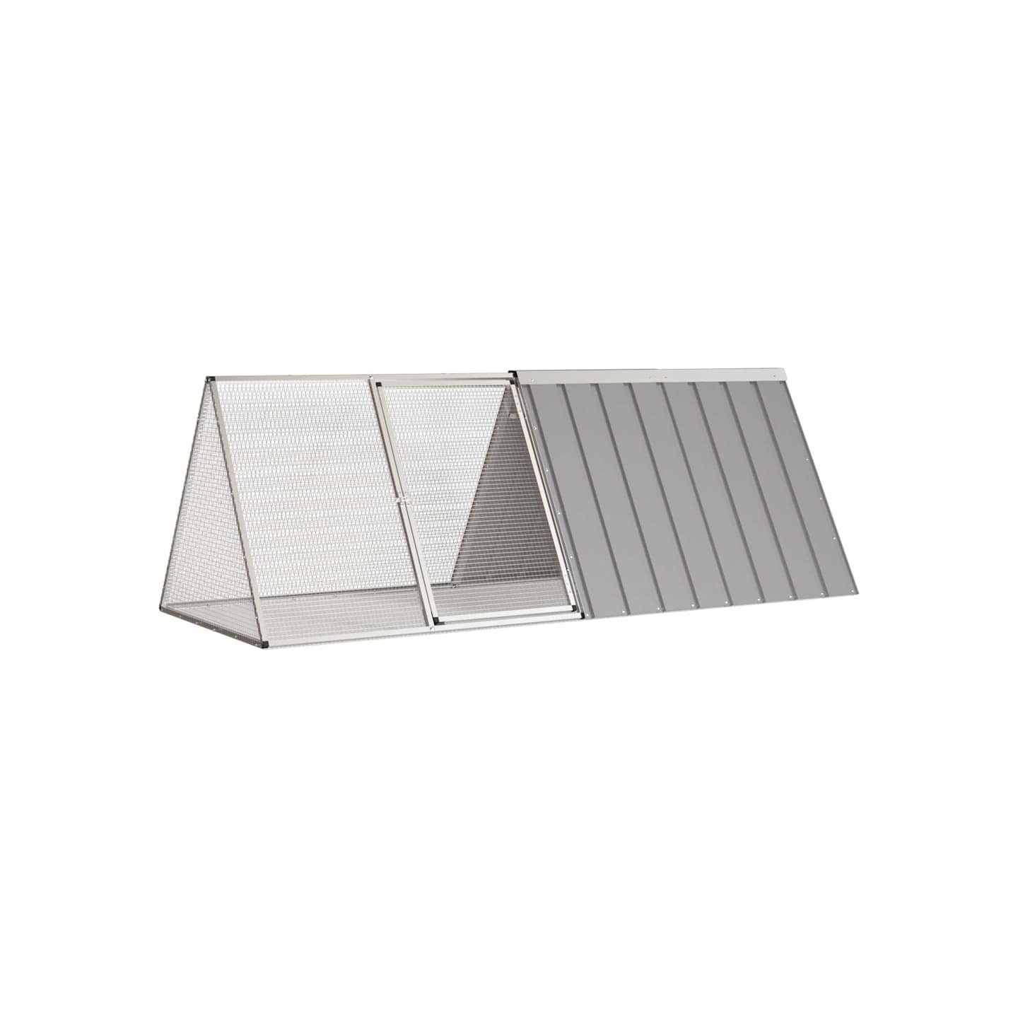 Cage pour lapin Gris 201,5x80,5x71 cm Acier galvanisé