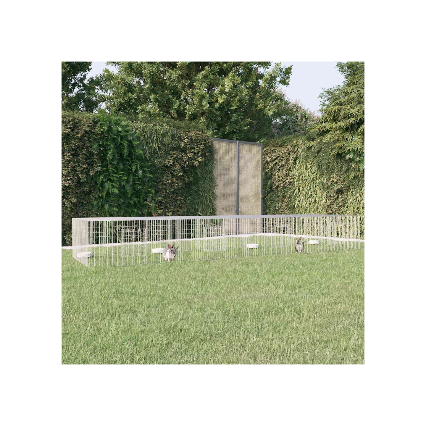 Cage à lapin 4 panneaux 433x109x54 cm Fer galvanisé