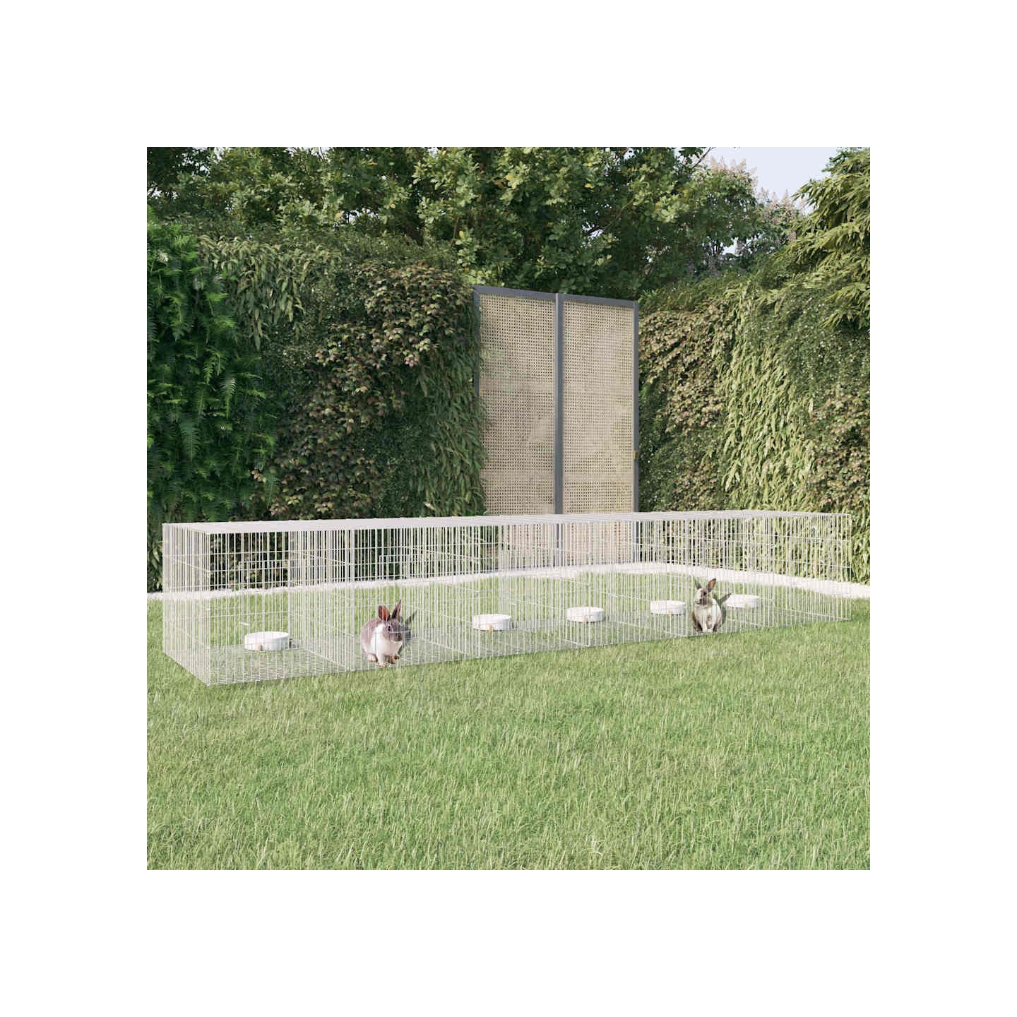 Cage à lapin 6 panneaux 327x79x54 cm Fer galvanisé