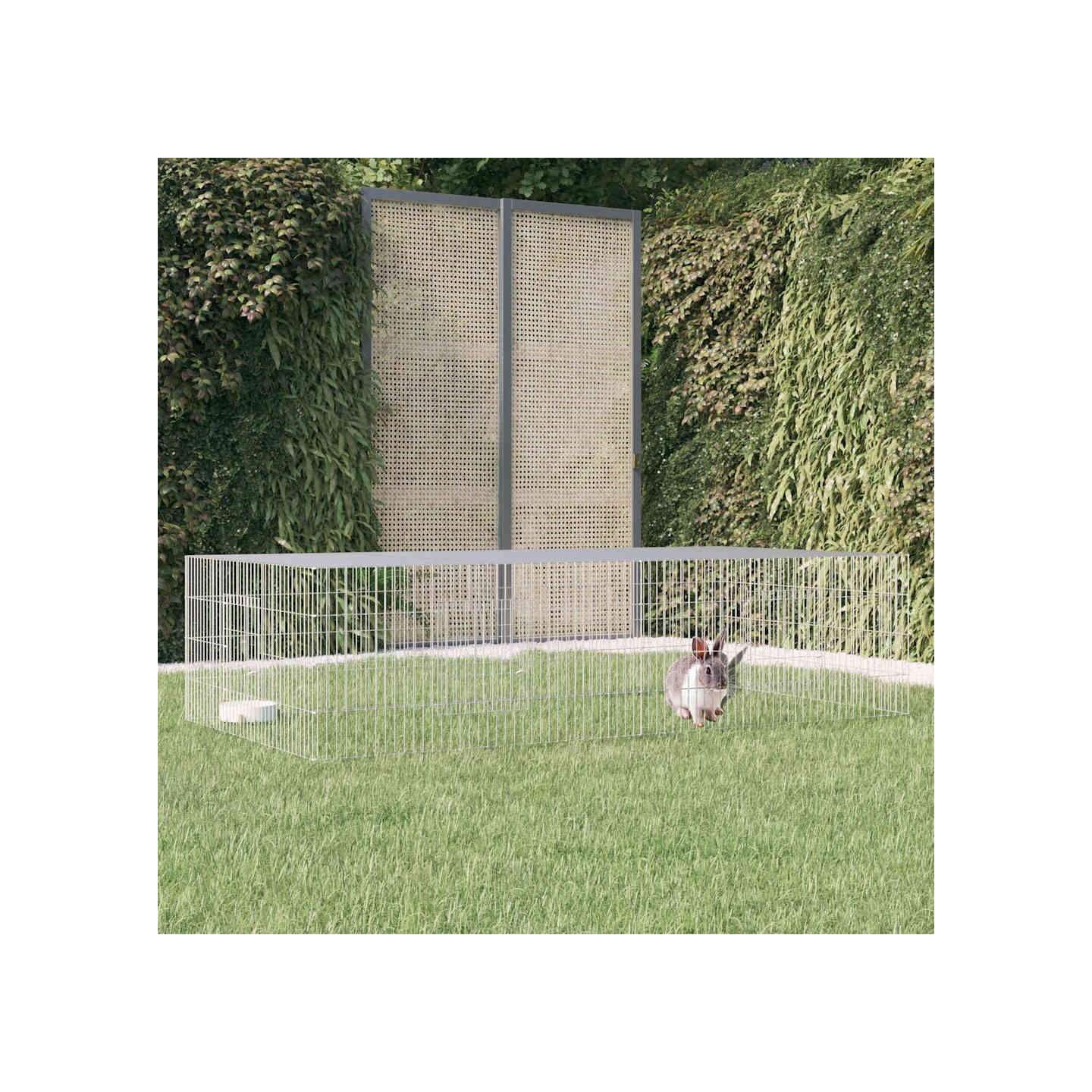 Cage à lapin 2 panneaux 220x110x55 cm Fer galvanisé