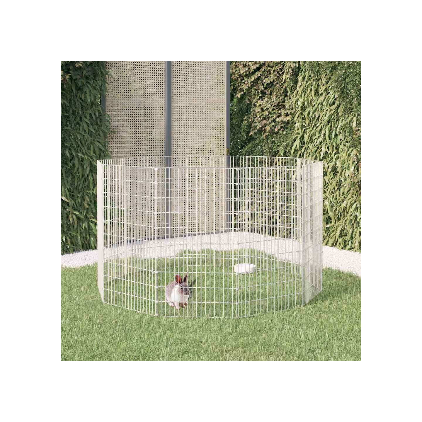 Enclos d'animaux en liberté 10 panneaux 54x100 cm fer galvanisé
