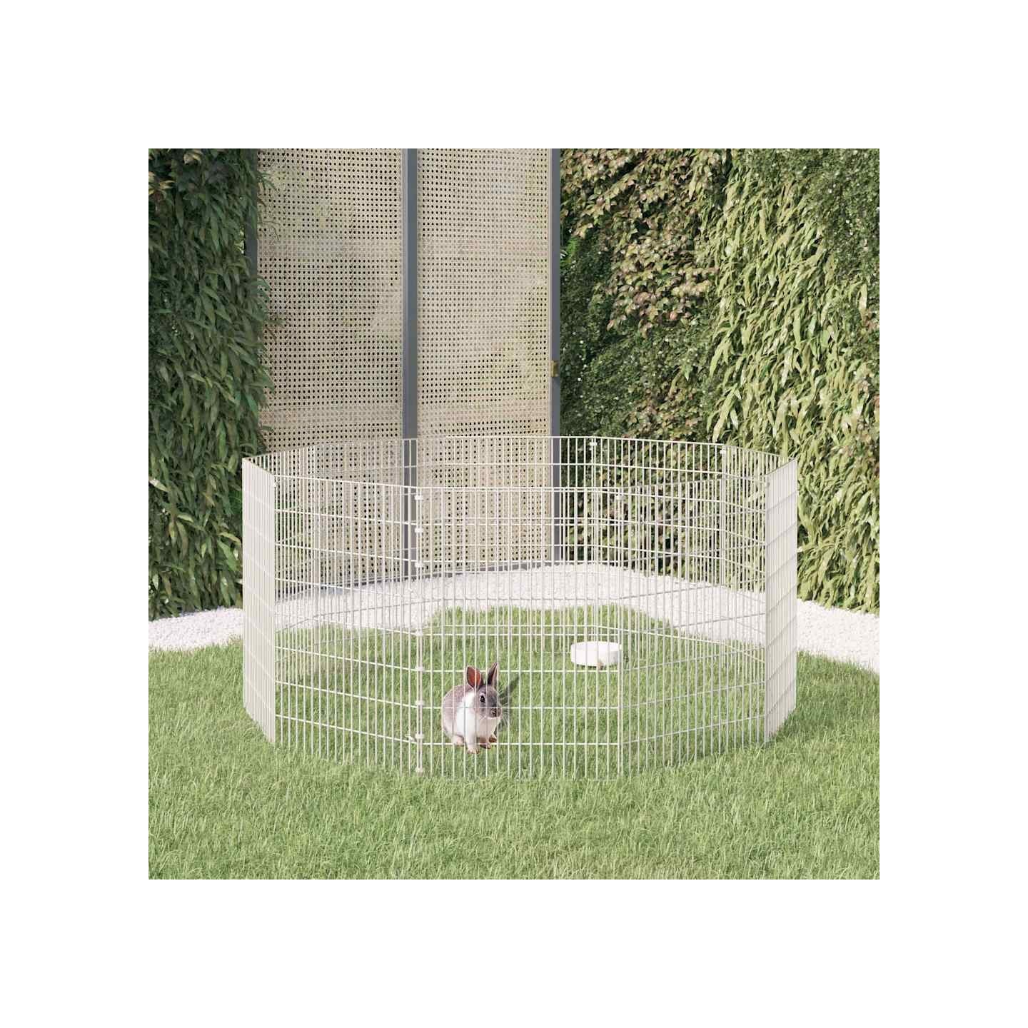 Enclos d'animaux en liberté 10 panneaux 54x80 cm fer galvanisé