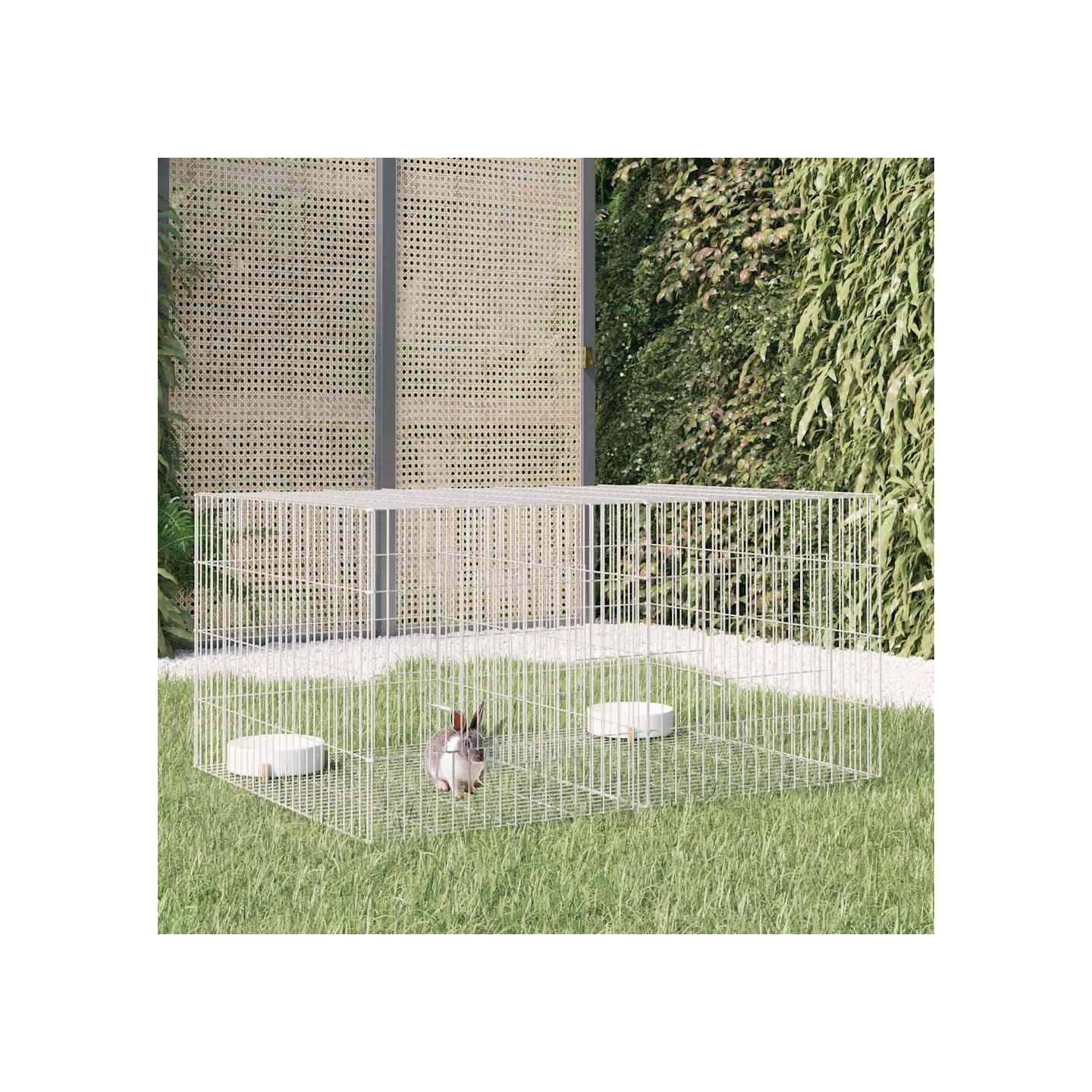 Cage à lapin 2 panneaux 110x79x54 cm Fer galvanisé
