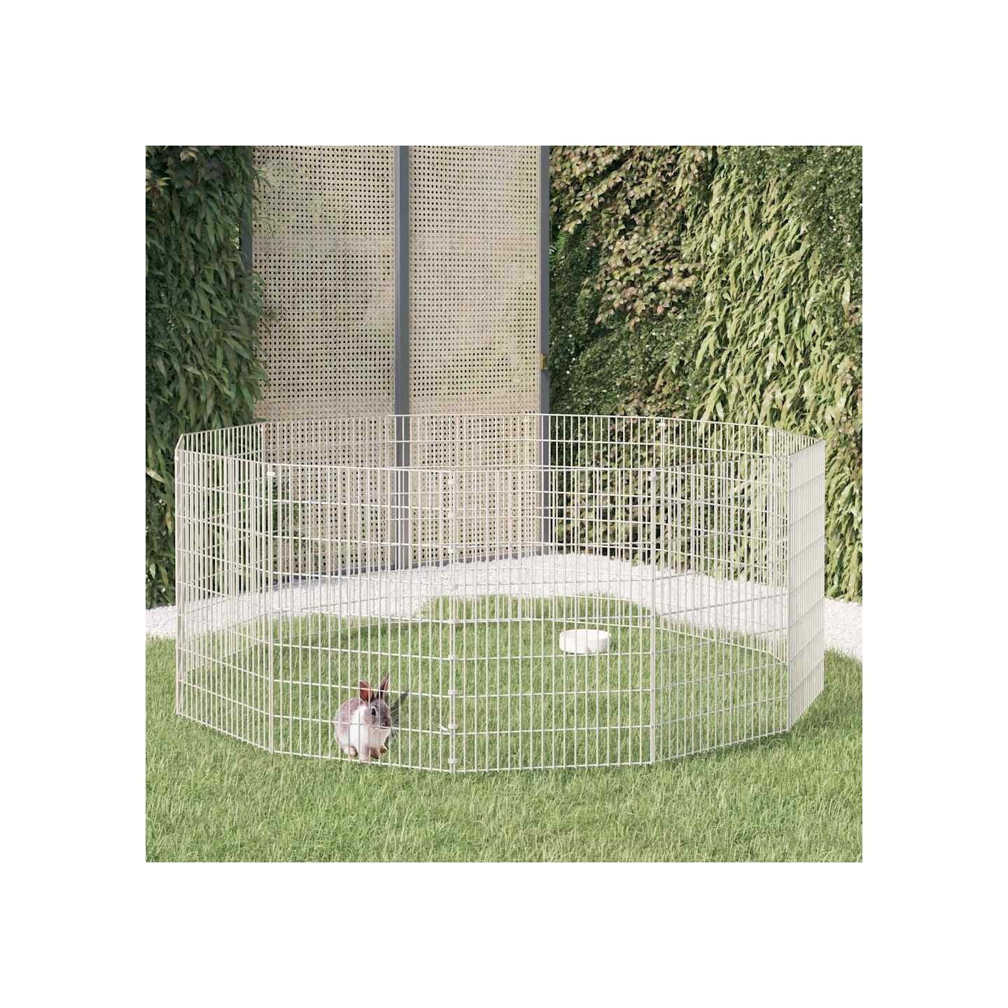 Enclos d'animaux en liberté 12 panneaux 54x80 cm fer galvanisé